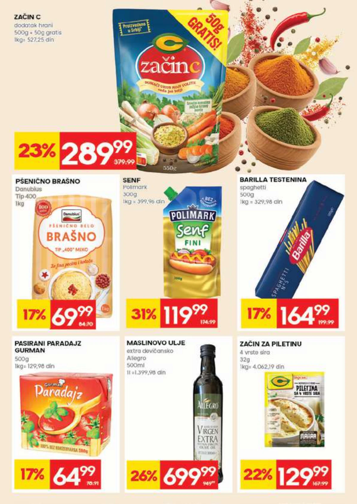 IDEA katalog strana 16 – Začin C, brašno i Barilla testenina na sniženju