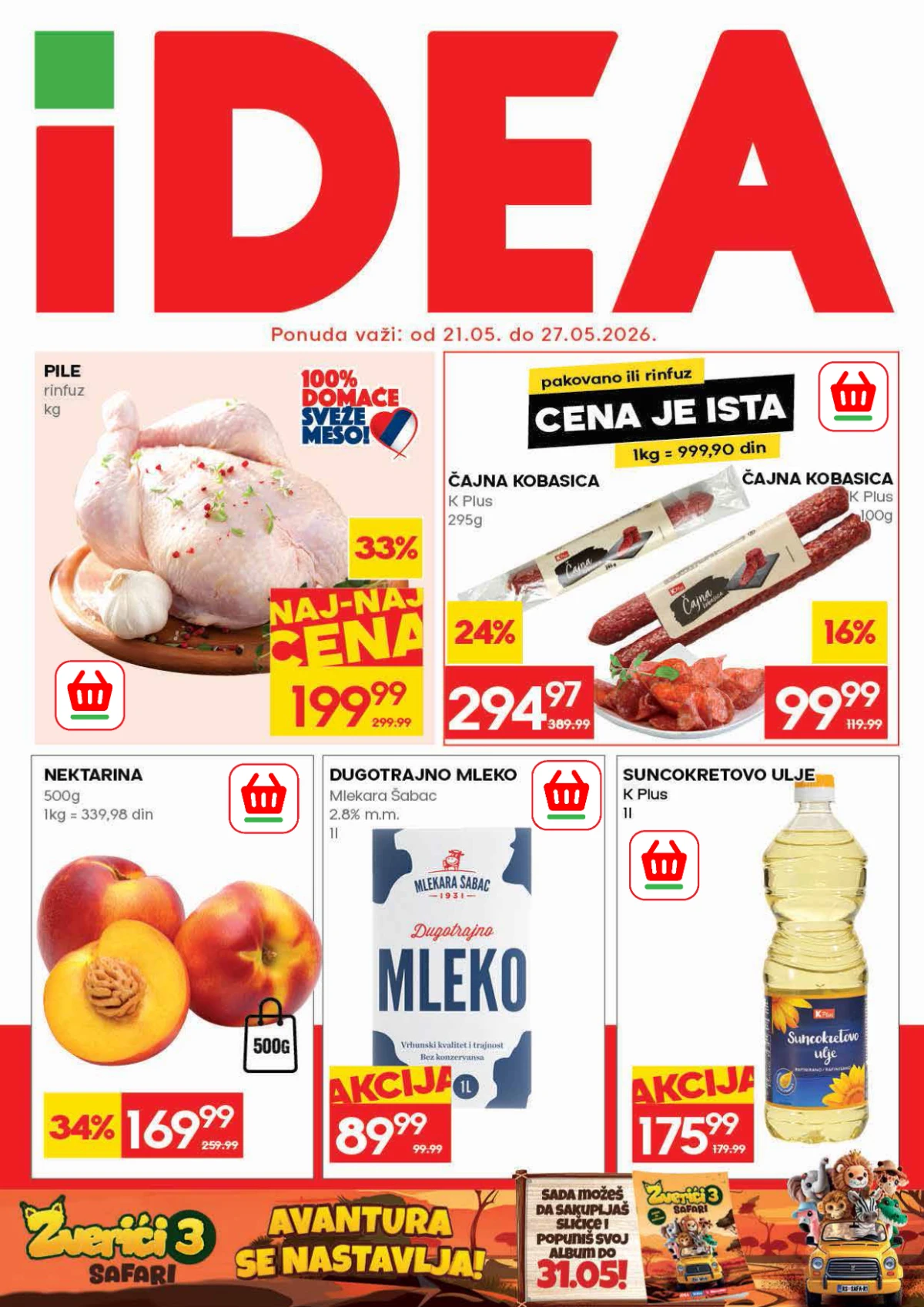 IDEA katalog 21–27.05.2026 – sniženja do 49% na meso, voće, mlečne proizvode i delikatese