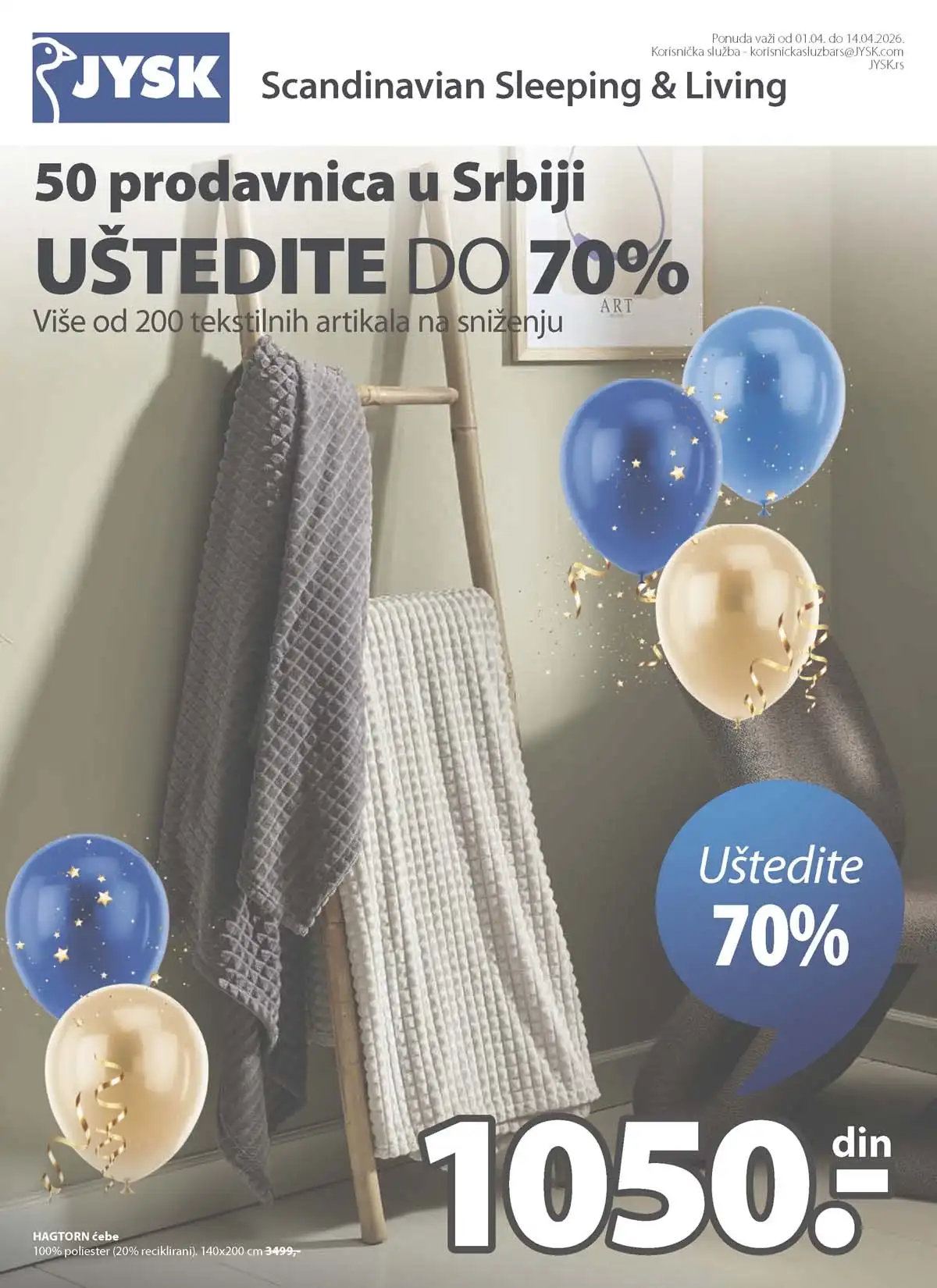 JYSK akcija nameštaja strana 1 JYSK katalog sniženja do 14.04.2026 strana 1 nameštaj i oprema za dom