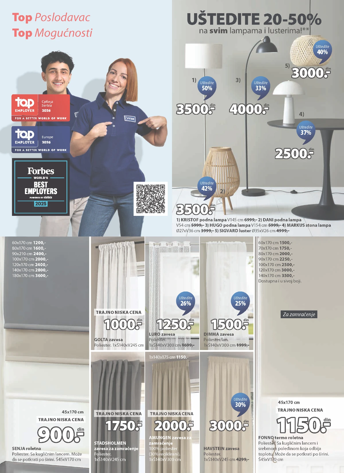 JYSK lampe roletne i zavese strana 22 JYSK lampe lusteri roletne i zavese do 50% popusta