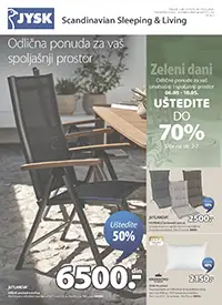 JYSK Zeleni dani akcija do 70% baštenski nameštaj dušeci jastuci zavese sniženja 06–19.05.2026