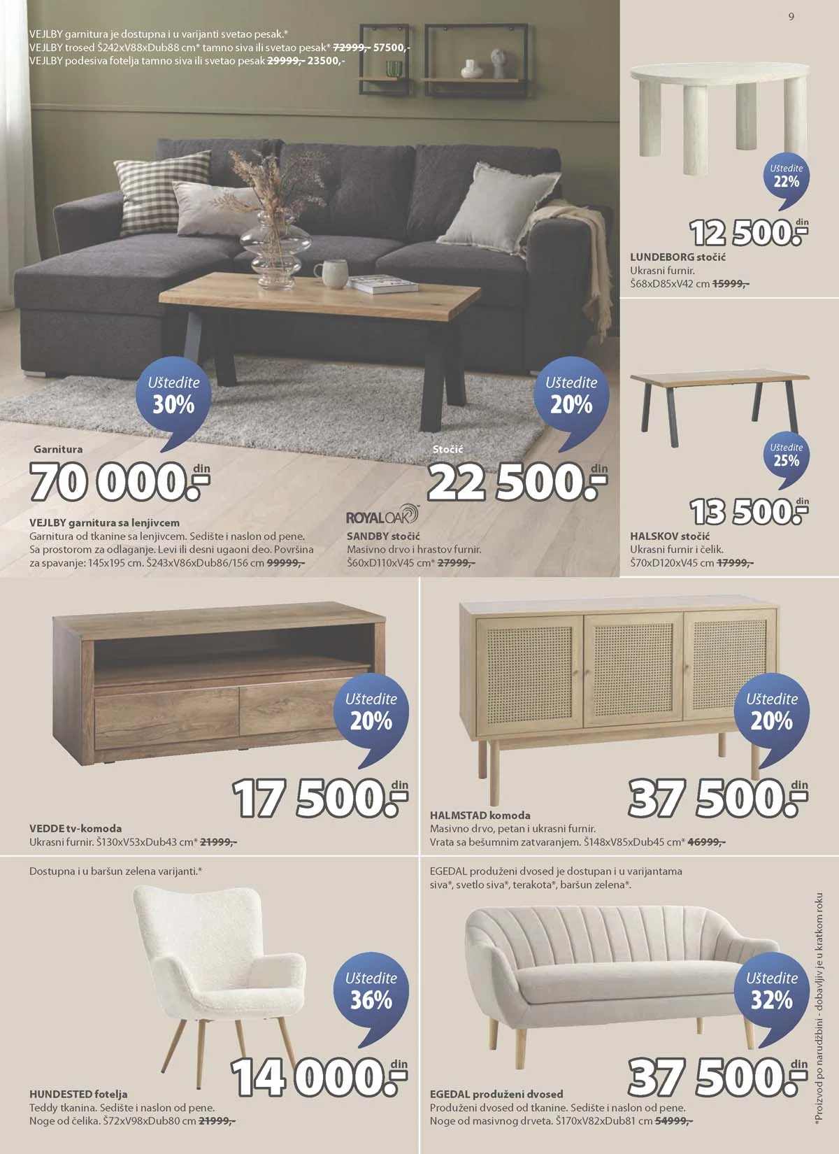 JYSK katalog akcija strana 9 JYSK katalog sniženja do 24.03.2026 strana 9 nameštaj i kućni tekstil