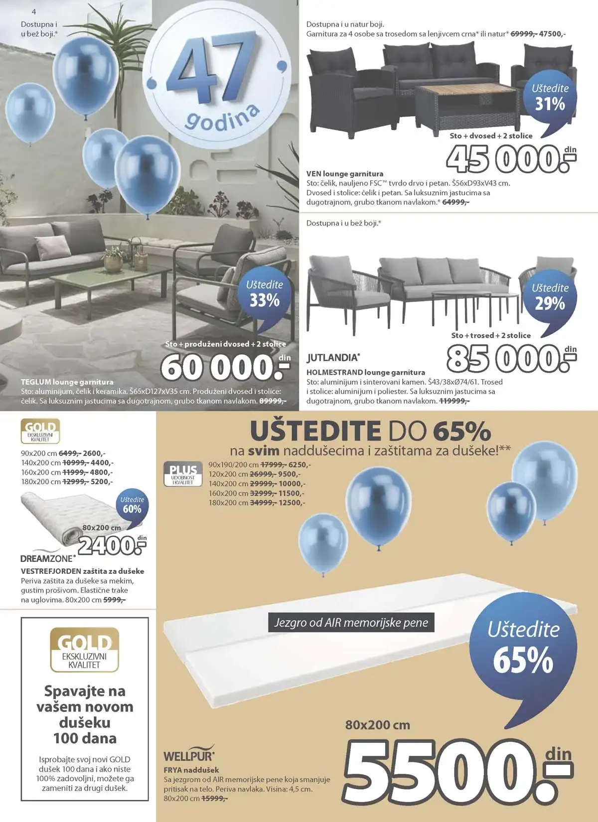 JYSK katalog sniženja do 28.04.2026 strana 4 nameštaj i kućni tekstil