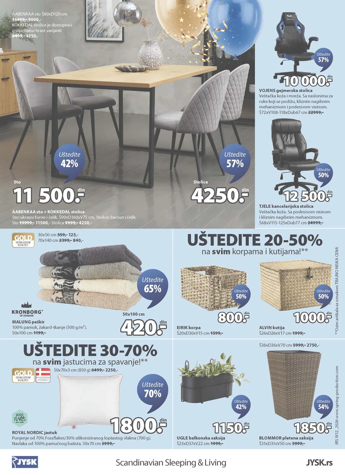 JYSK akcija do 70% strana 24 JYSK katalog sniženja do 31.03.2026 strana 24 završna strana kataloga