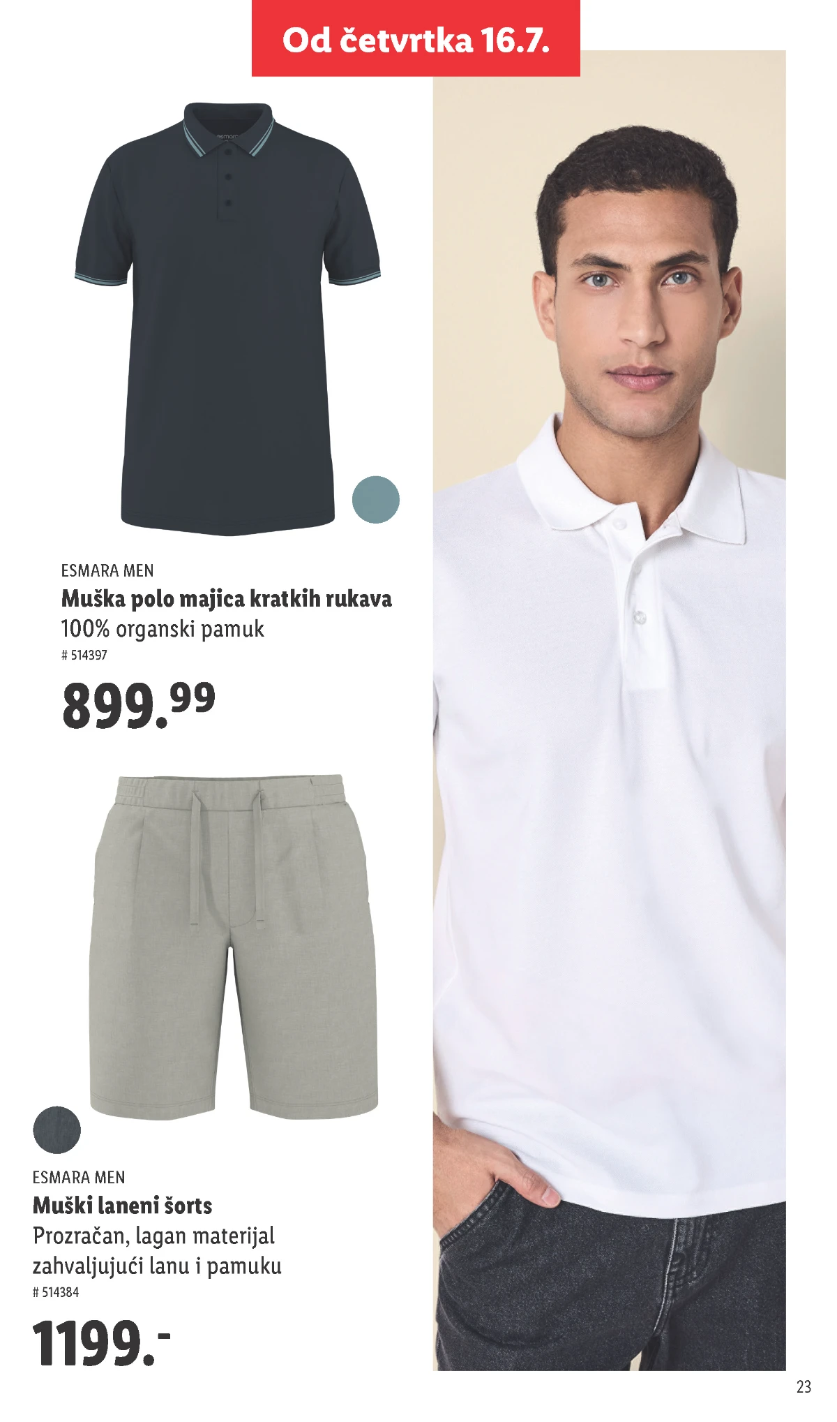 Lidl polo majica 899 din i laneni šorts 1199 din