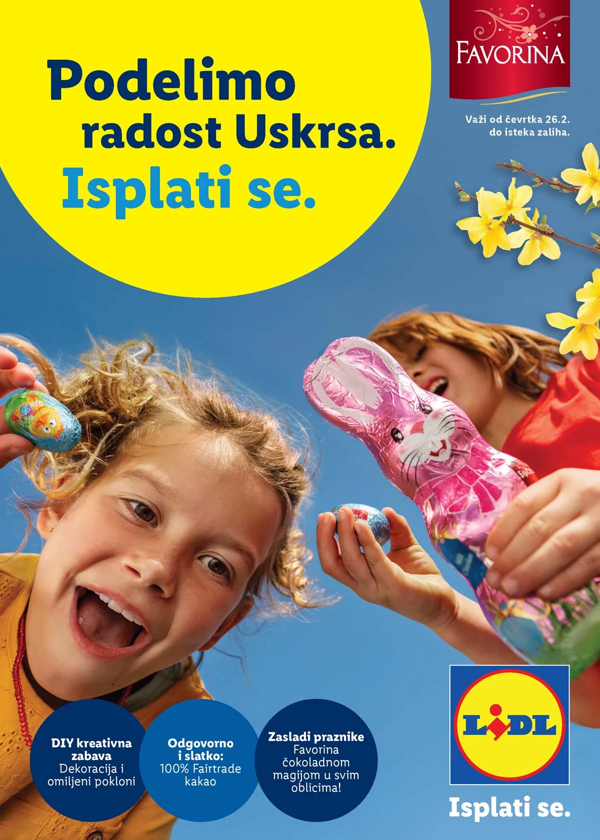 Lidl FAVORINA uskršnja ponuda katalog čokoladni zečevi i jaja prva strana