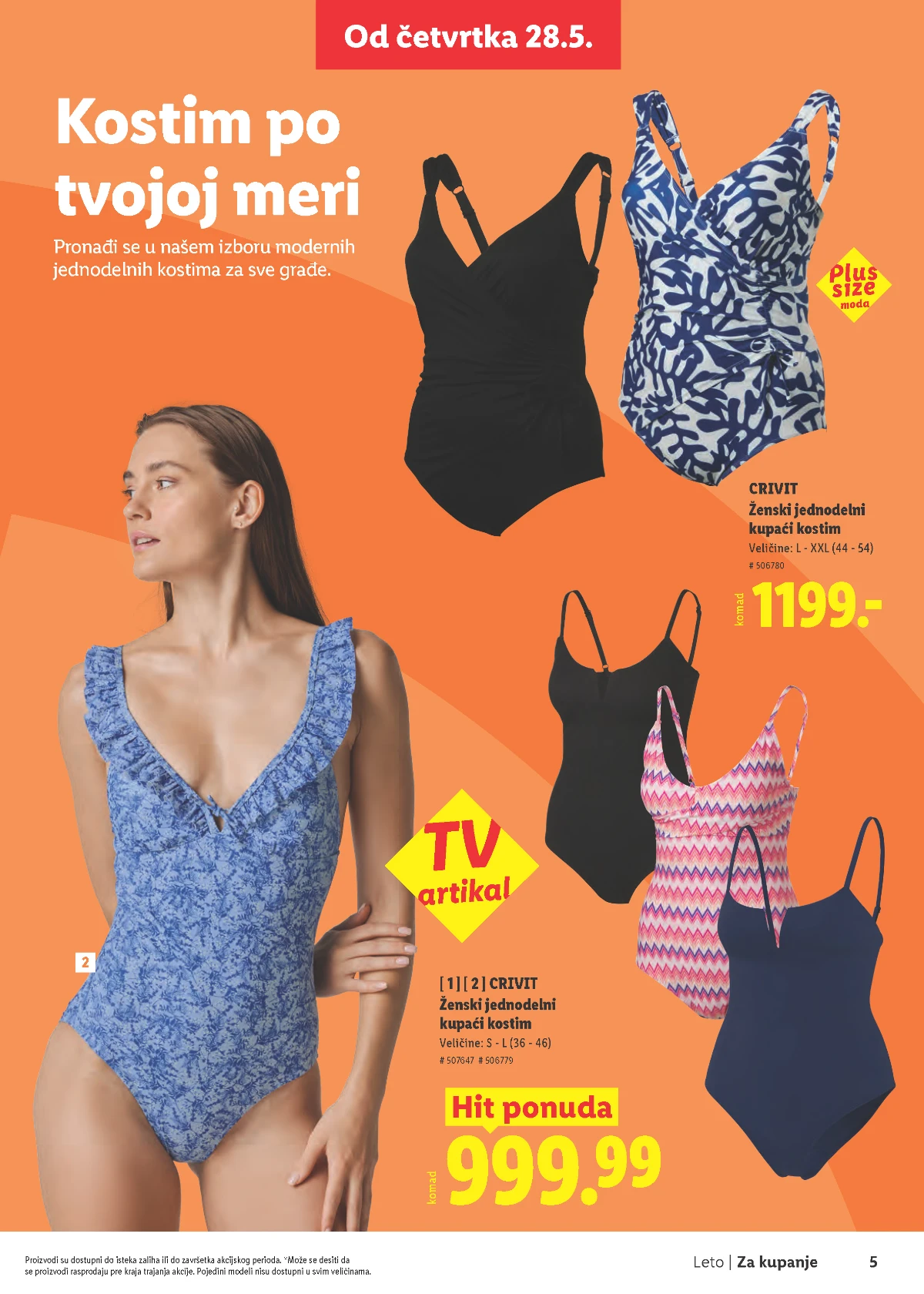 Lidl Leto 2026 strana 5 – Crivit ženski kupaći kostimi po cenama od 999,99 RSD
