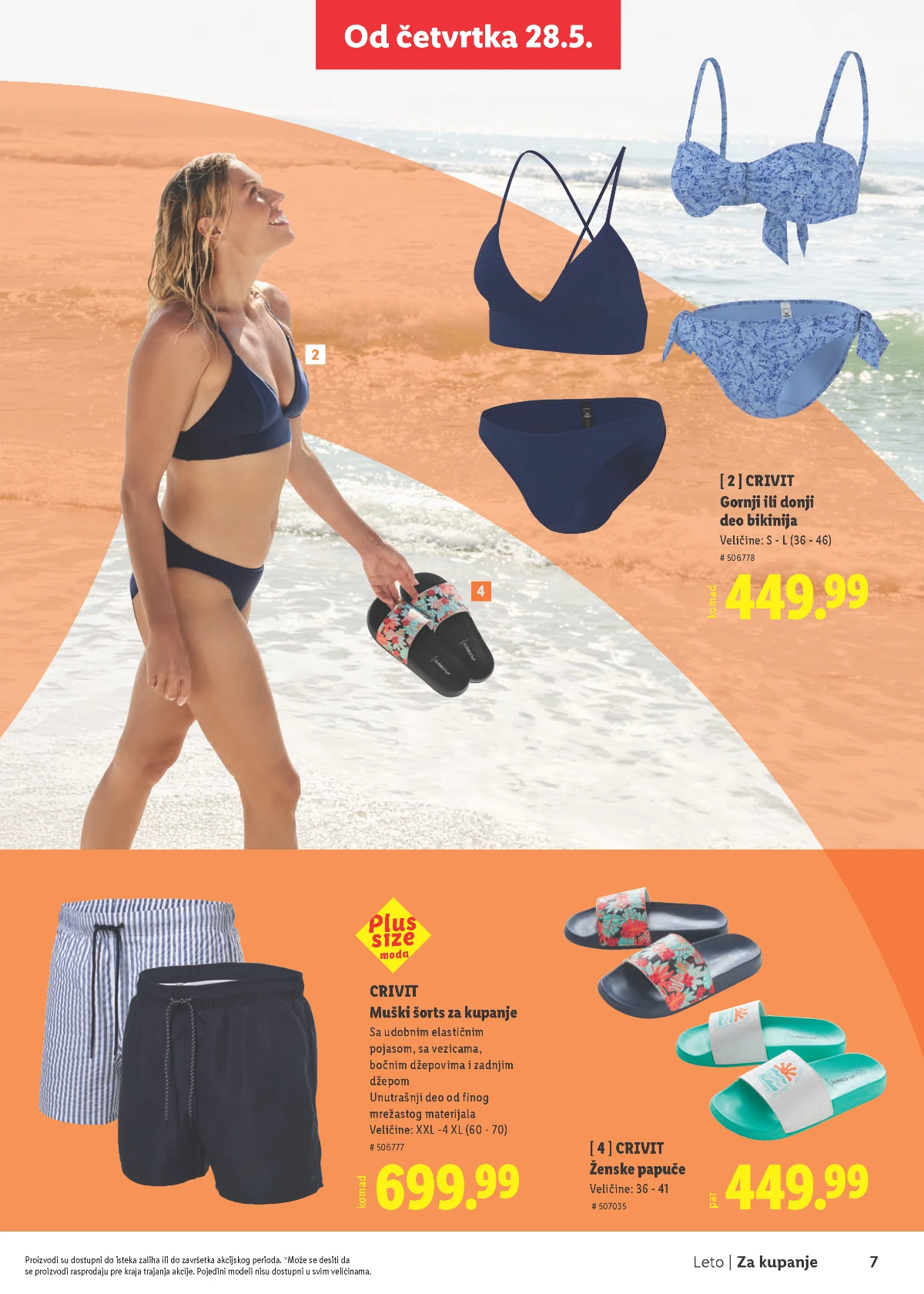 Lidl Leto 2026 strana 7 – Crivit bikini donji deo, muški šorts i ženske papuče