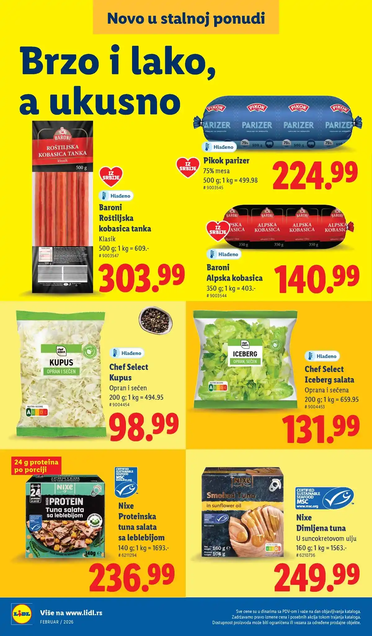 Lidl katalog sniženja – strana 4 Lidl katalog sniženja „Novo, a već omiljeno“ – strana 4, februar 2026 Srbija