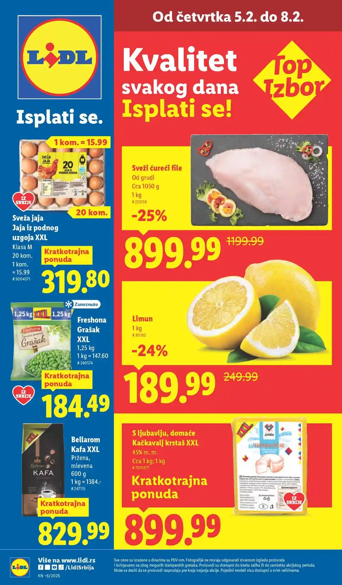 Lidl katalog sniženja strana 1 februar 2026 Srbija