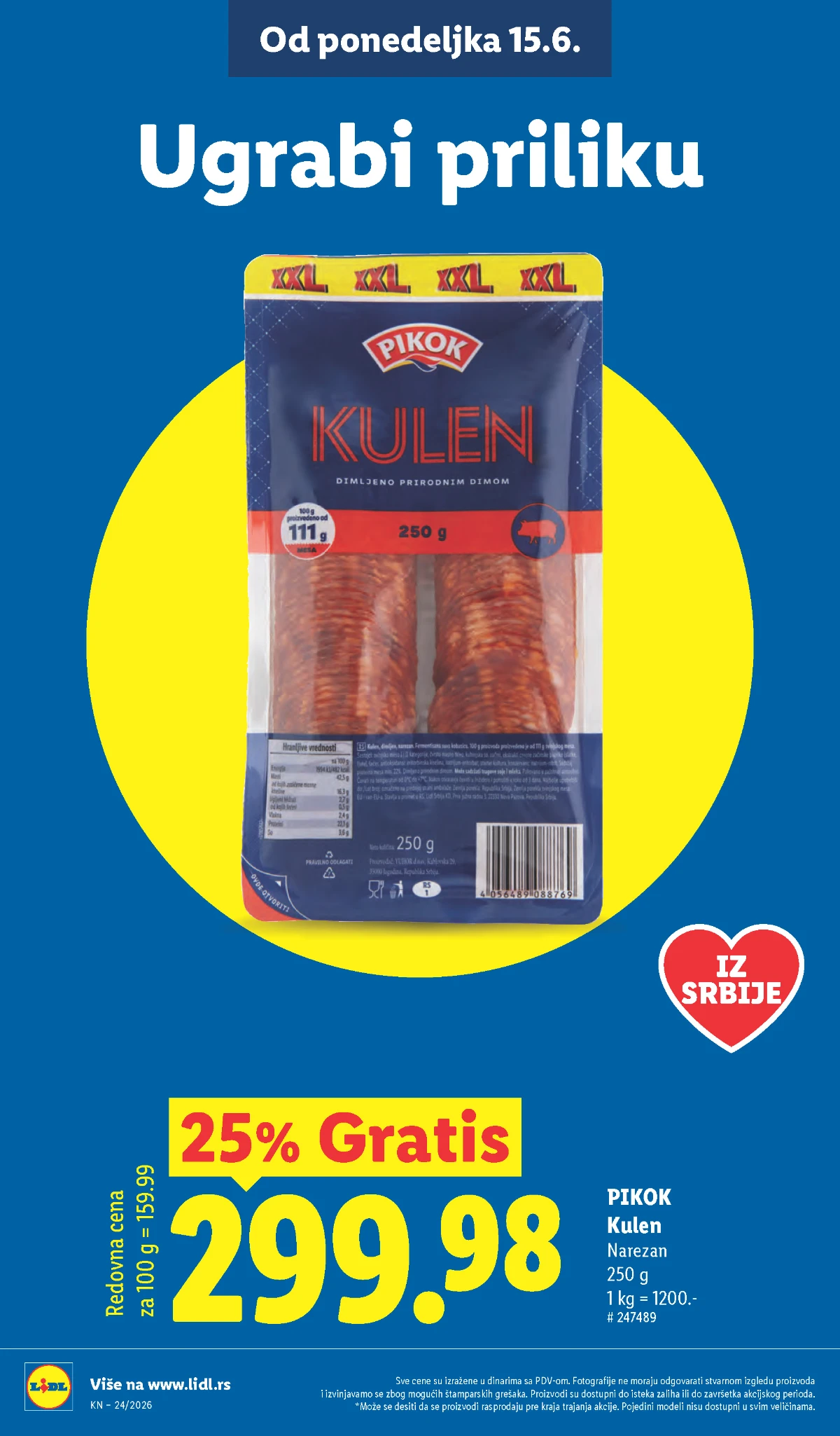 Dinja i royal pljeskavice na akciji u Lidl katalogu