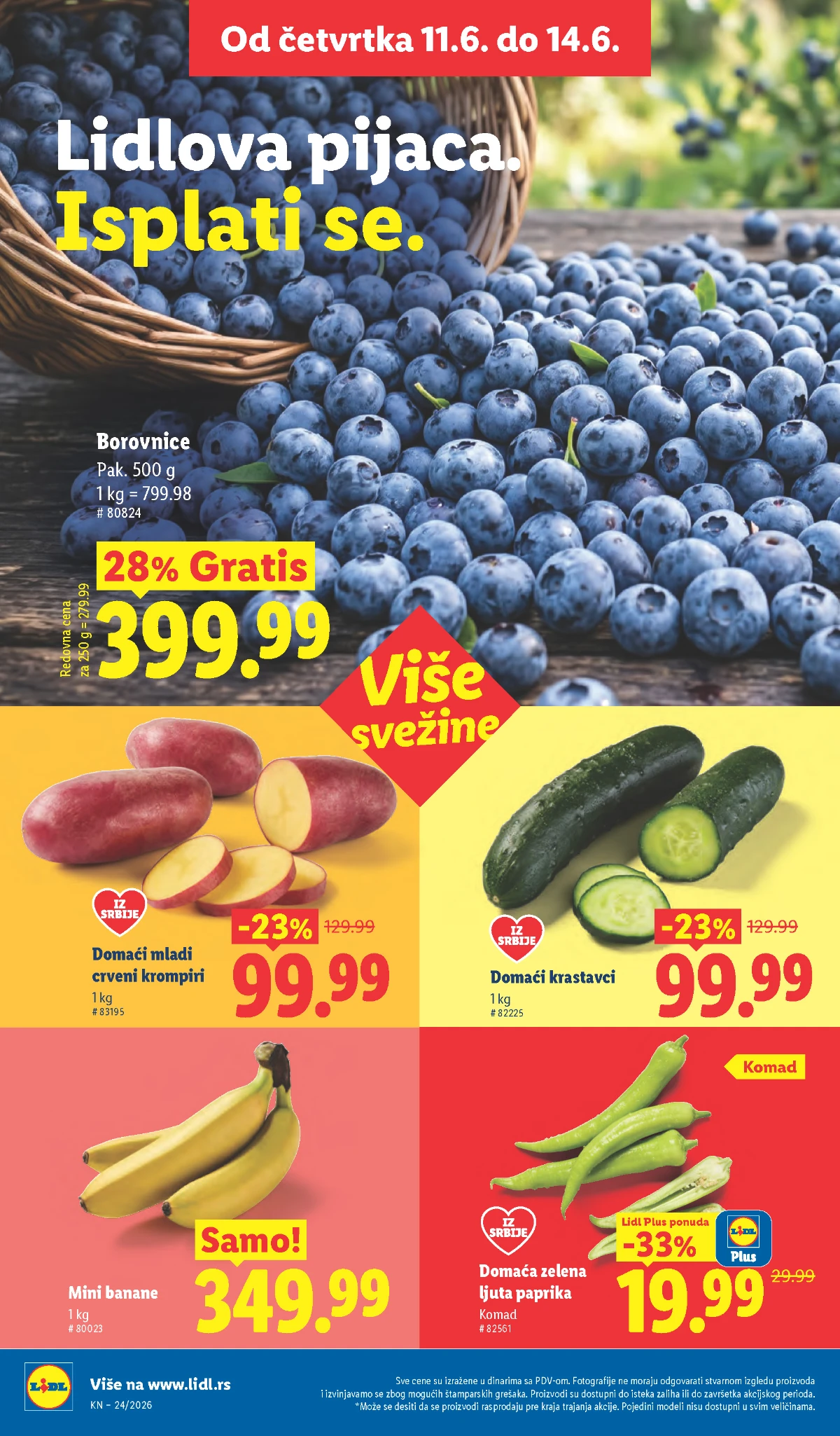 Akcijske cene prehrambenih proizvoda u Lidl katalogu