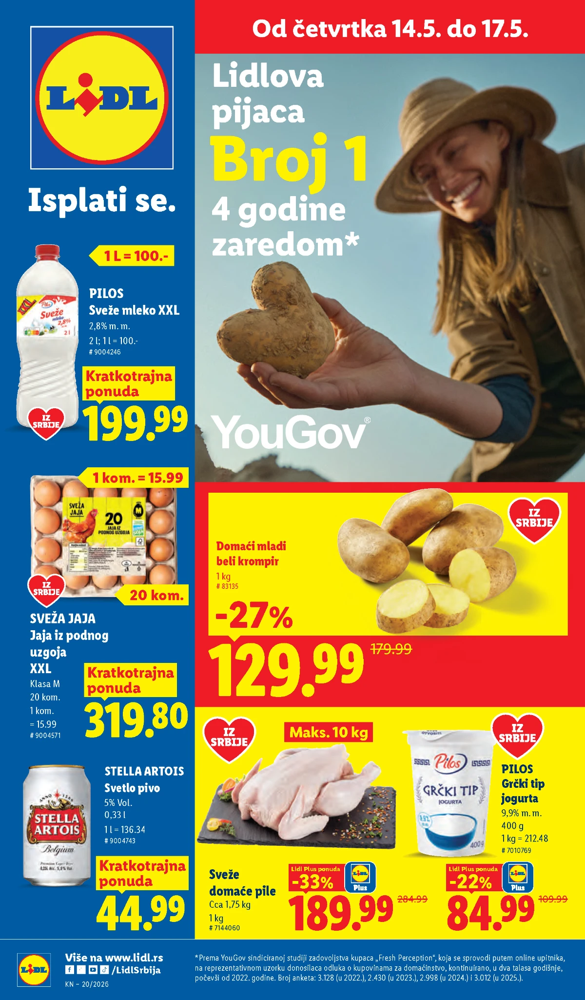 Lidl katalog Srbija maj 2026 – grill miks 799,99 din, jagode 159,99 din i Ariel 1.999,99 din