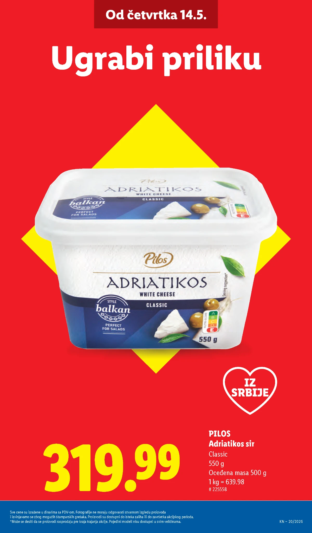 Lidl katalog strana 5 – Pilos proizvodi i domaći dobavljači Lidl Pilos akcija maj 2026 – mleko, jogurt i mladi sir po hit cenama