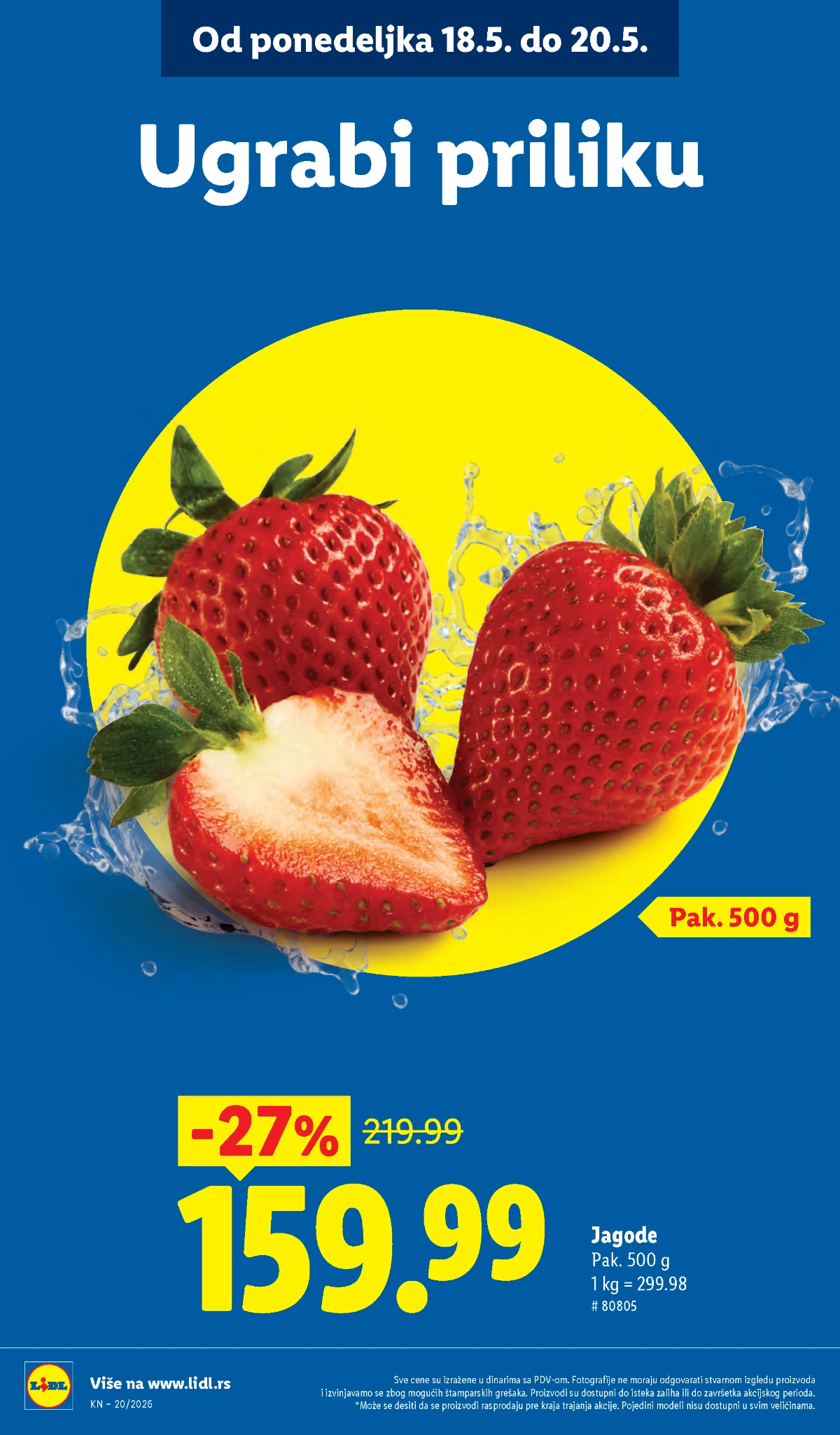Lidl katalog strana 10 – akcijske cene prehrane i pića od 14.05.2026 Lidl katalog Srbija maj 2026 – prehrana, pića i proizvodi po hit cenama
