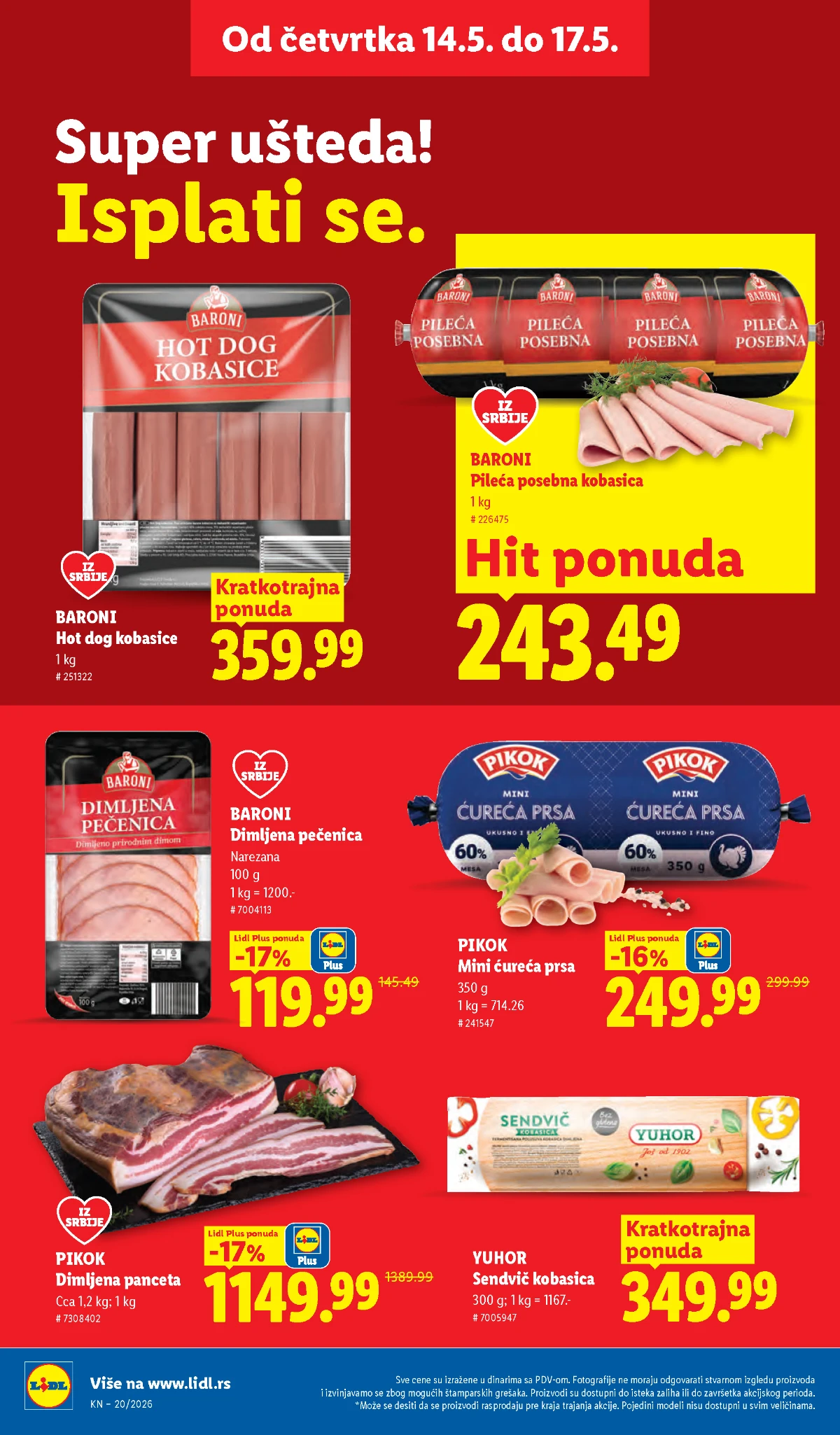 Lidl katalog akcija strana 20 – hit ponude 07.05.–13.05.2026 Lidl katalog akcija strana 20 hit ponude Srbija 2026
