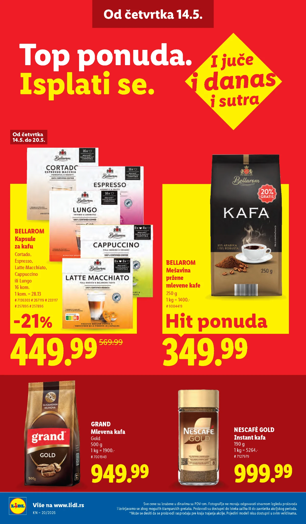 Lidl katalog akcija strana 26 – hit ponude 07.05.–13.05.2026 Lidl katalog akcija strana 26 hit ponude Srbija 2026