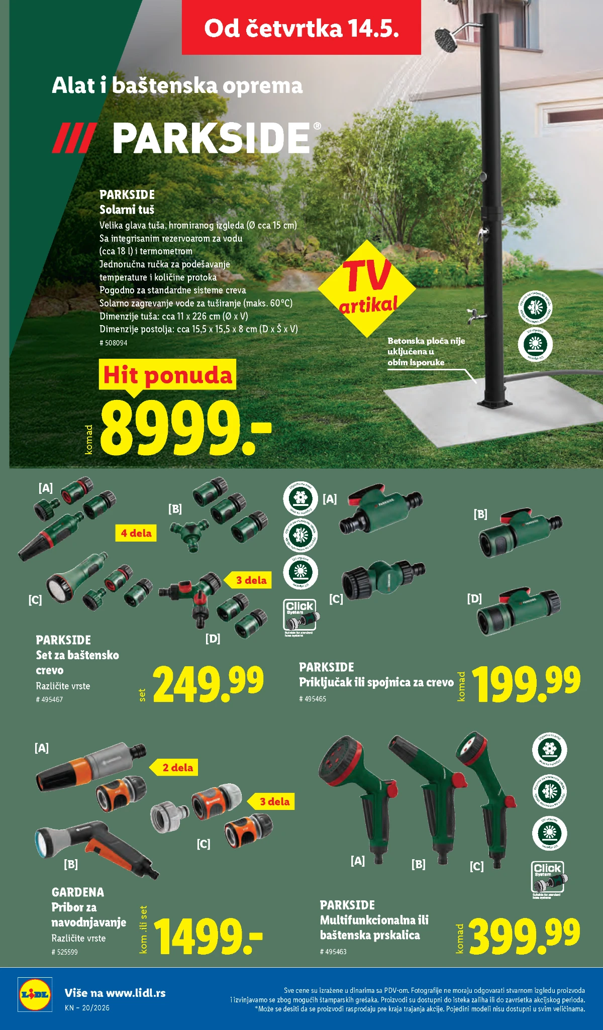 Lidl katalog akcija strana 70 – hit ponude 07.05.–13.05.2026 Lidl katalog akcija strana 70 hit ponude Srbija 2026