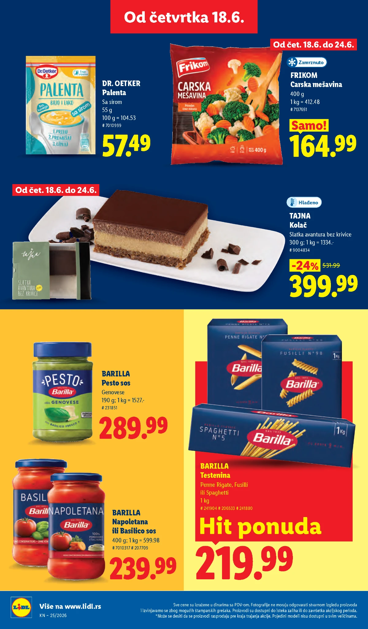 Mlečni proizvodi na Lidl akciji Moja Kravica mleko, pavlaka, mladi sir i probiotski jogurt na akciji
