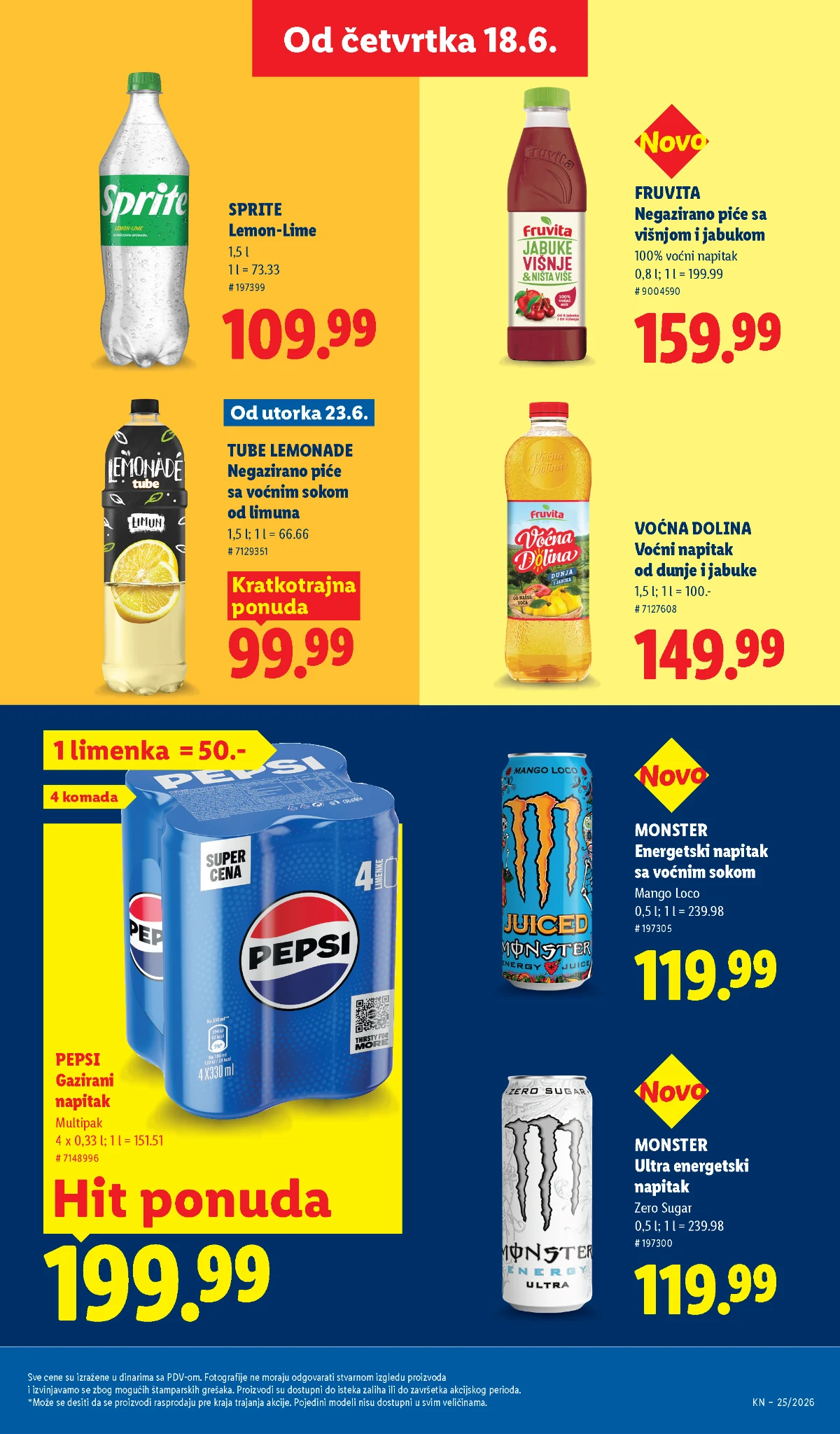 Voda i gazirani napici na akciji Rosa voda, Fanta, Schweppes i Aqua Viva proizvodi po akcijskim cenama