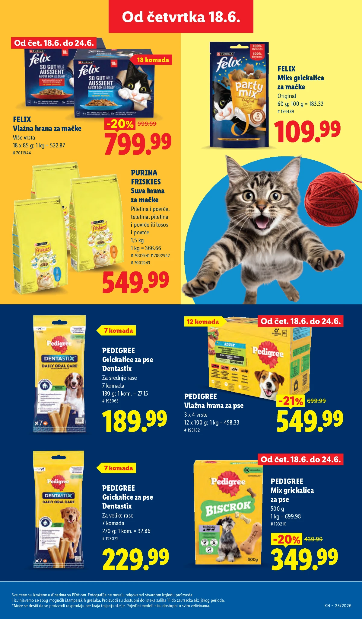 Hrana za kućne ljubimce na akciji Felix, Friskies i Pedigree proizvodi za pse i mačke na sniženju