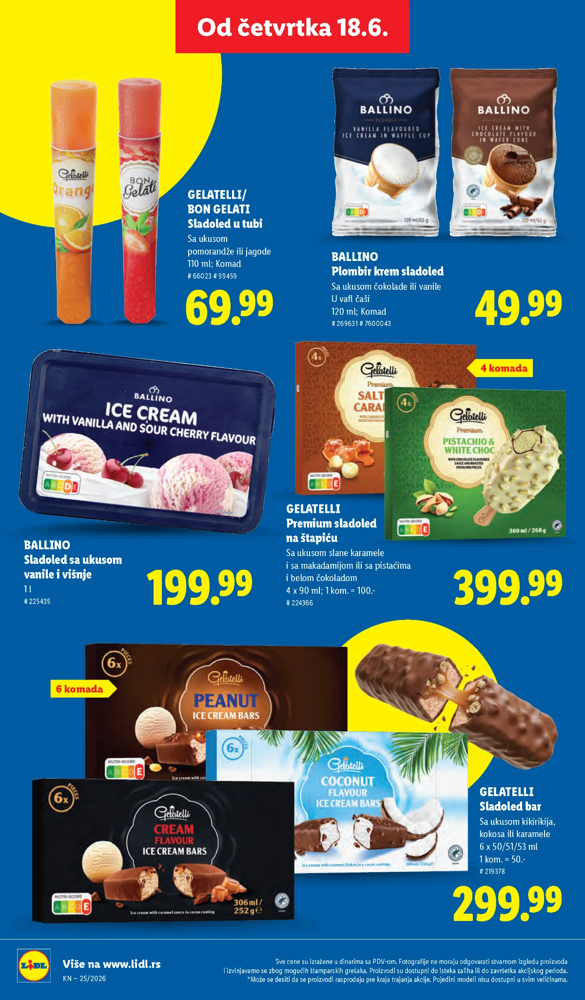 Gelatelli i Ballino letnja ponuda Premium sladoledi i višepakovanja na akciji