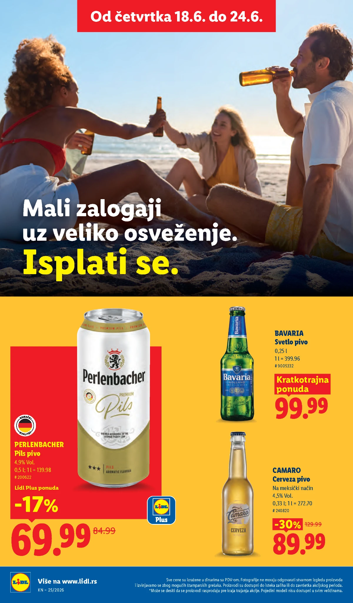 Letnja ponuda piva i napitaka Pivo i osvežavajući napici na akciji