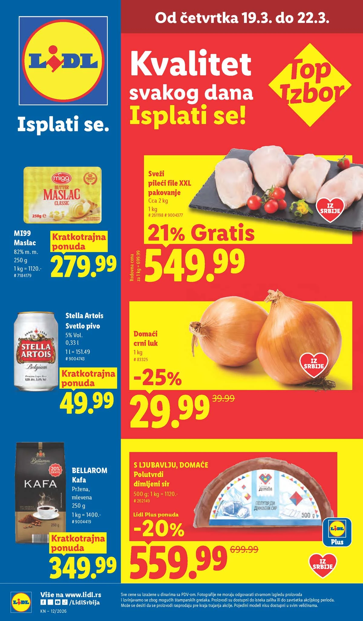Lidl katalog aktuelna akcija prehrana, pića i kućni proizvodi do 25.03.2026
