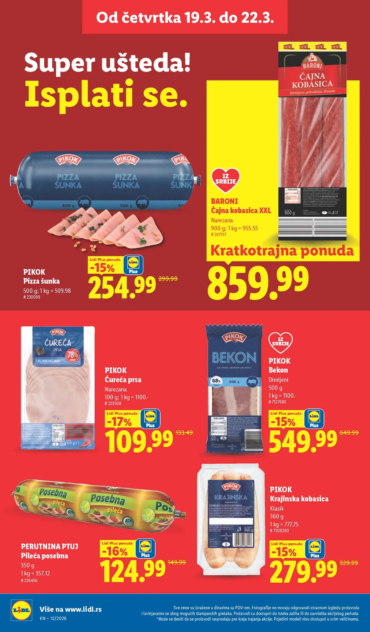 Lidl katalog strana 22 – aktuelna akcija i snižene cene do 25.03.2026 Lidl katalog akcija strana 22 – sniženja prehrana, pića i kućni proizvodi do 25.03.2026
