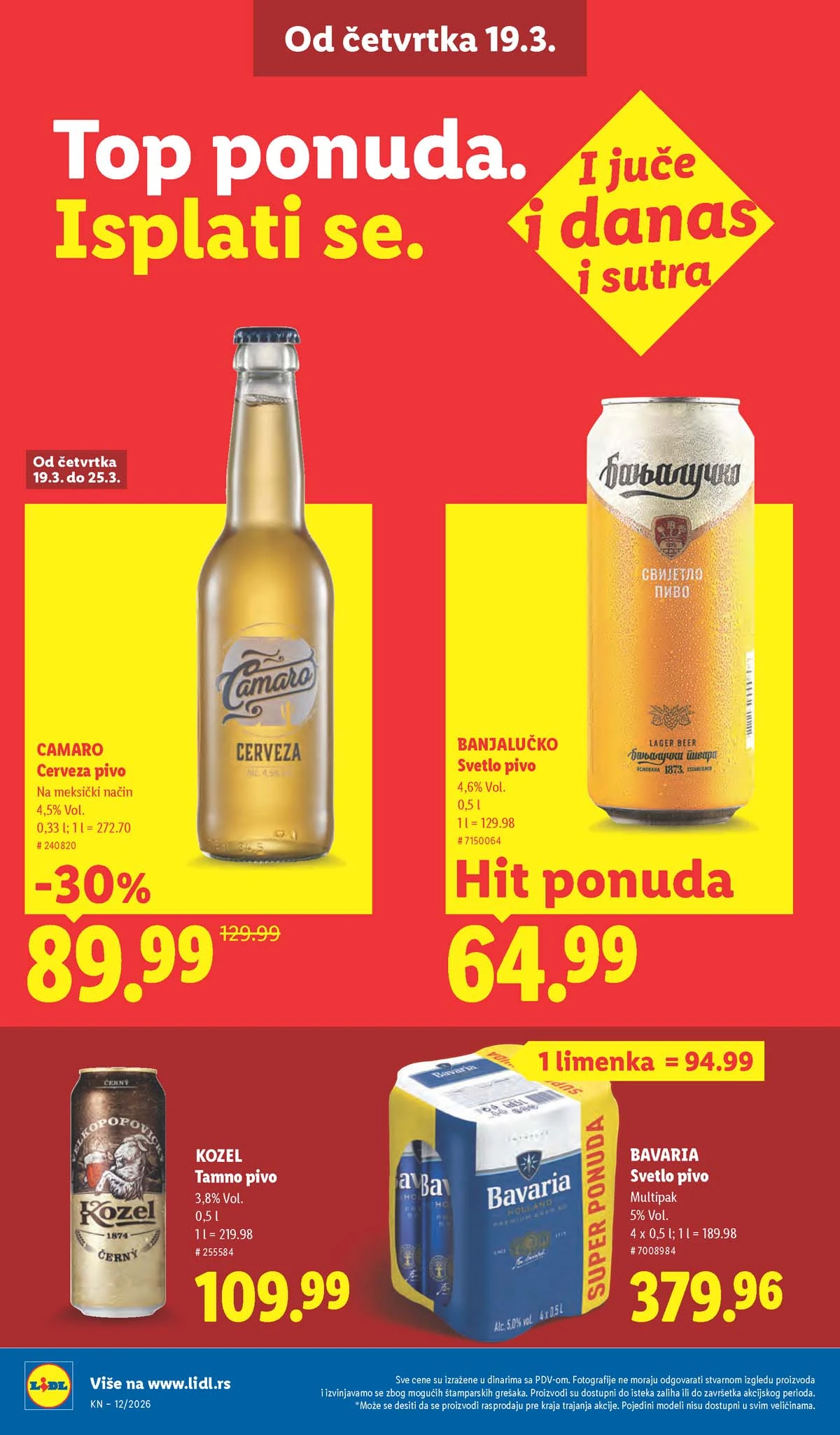 Lidl katalog strana 30 – aktuelna akcija i snižene cene do 25.03.2026 Lidl katalog akcija strana 30 – sniženja prehrana, pića i kućni proizvodi do 25.03.2026