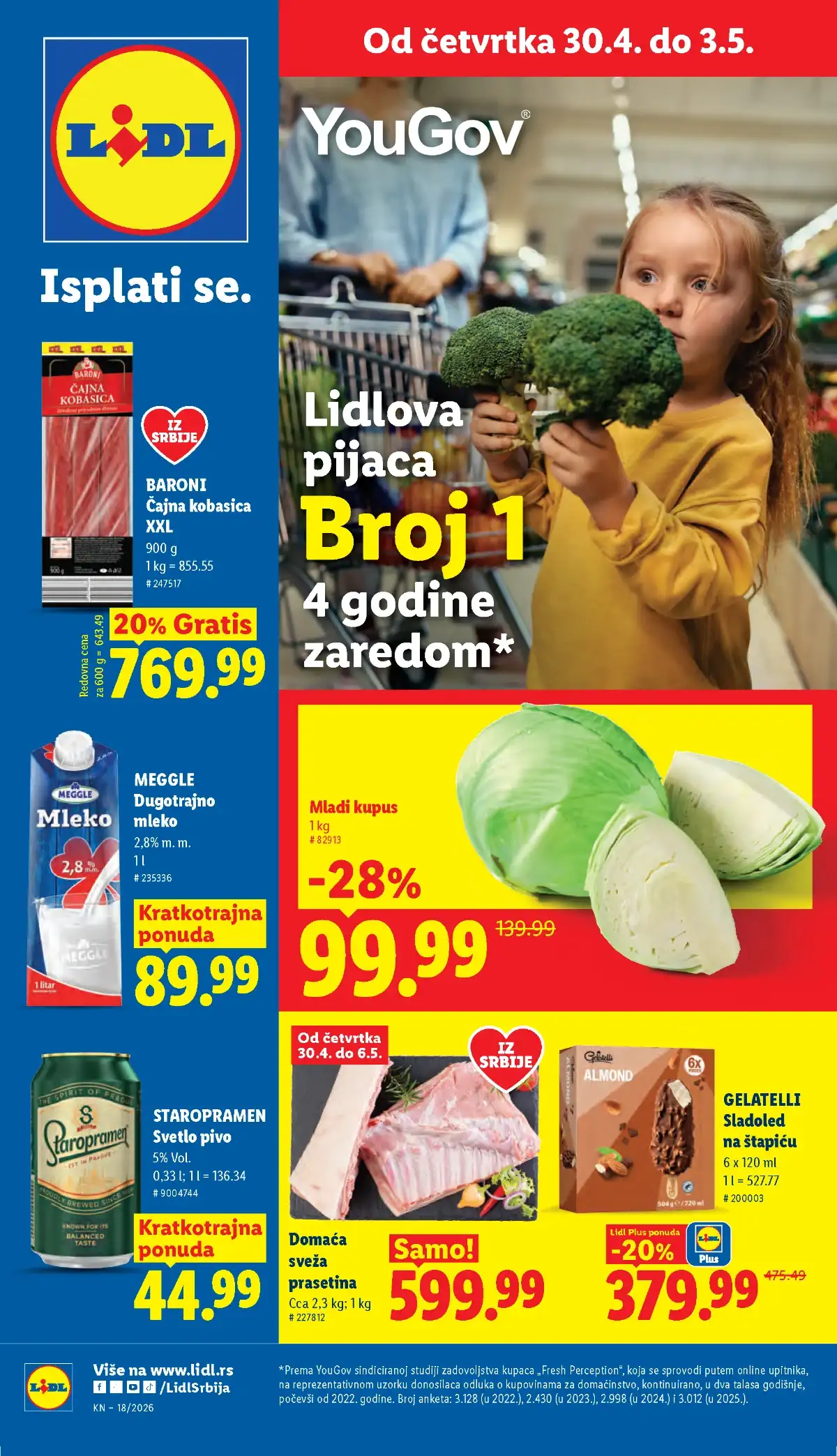 Lidl katalog akcija do 06.05.2026 Srbija sniženja meso voće piće