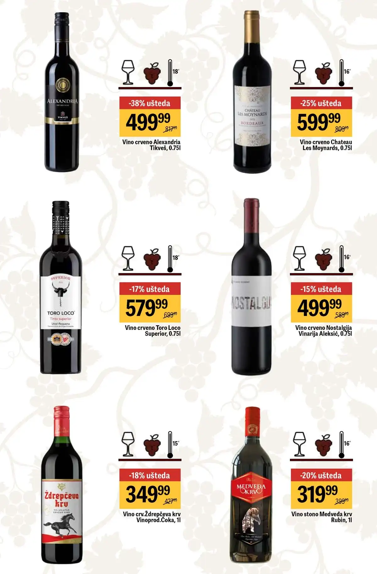 Maxi akcija vina do 40% strana 13 – ponude do 29.04.2026 Maxi vina do 40% katalog strana 13 Srbija 2026 do 29.04.