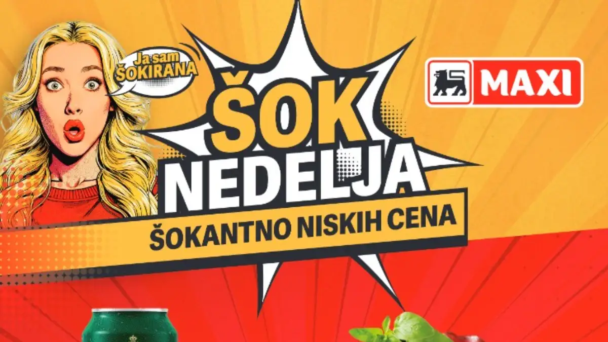 Maxi Šok nedelja do 43% popusta – prehrana, kafa, mlečni proizvodi i kućna hemija do 17.06.2026
