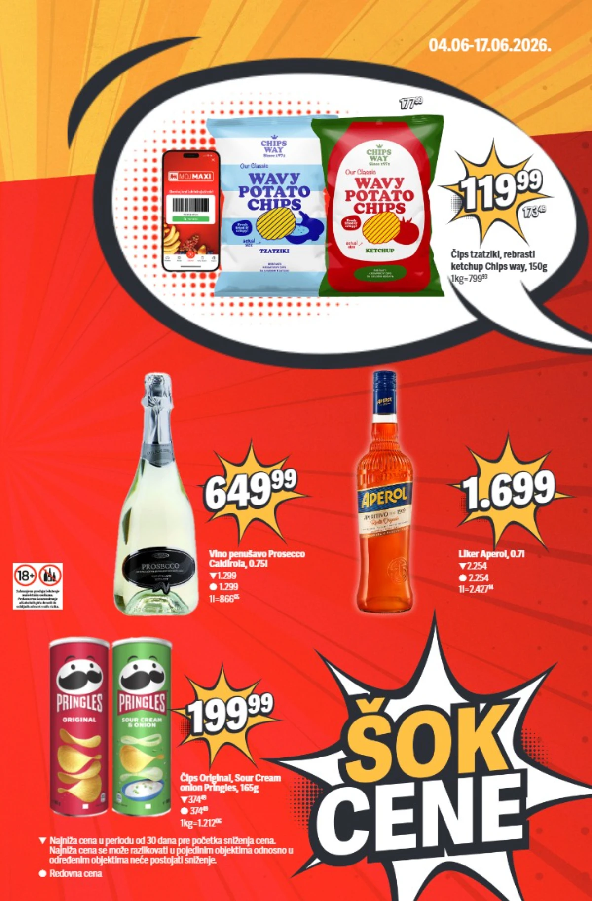 Maxi Šok nedelja – čips, Prosecco i Aperol na akciji
