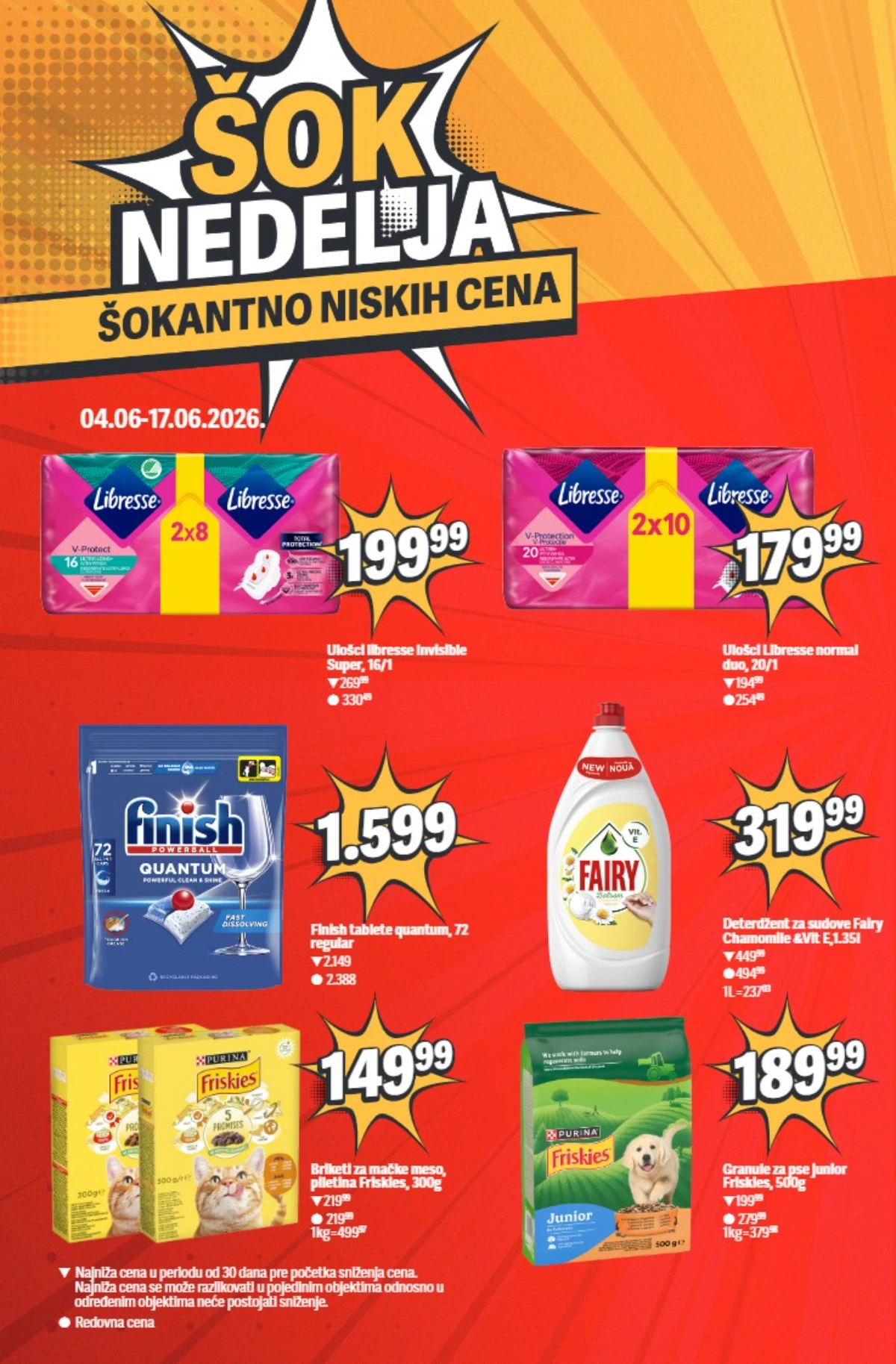Maxi Šok nedelja – Libresse, Finish i Friskies na akciji