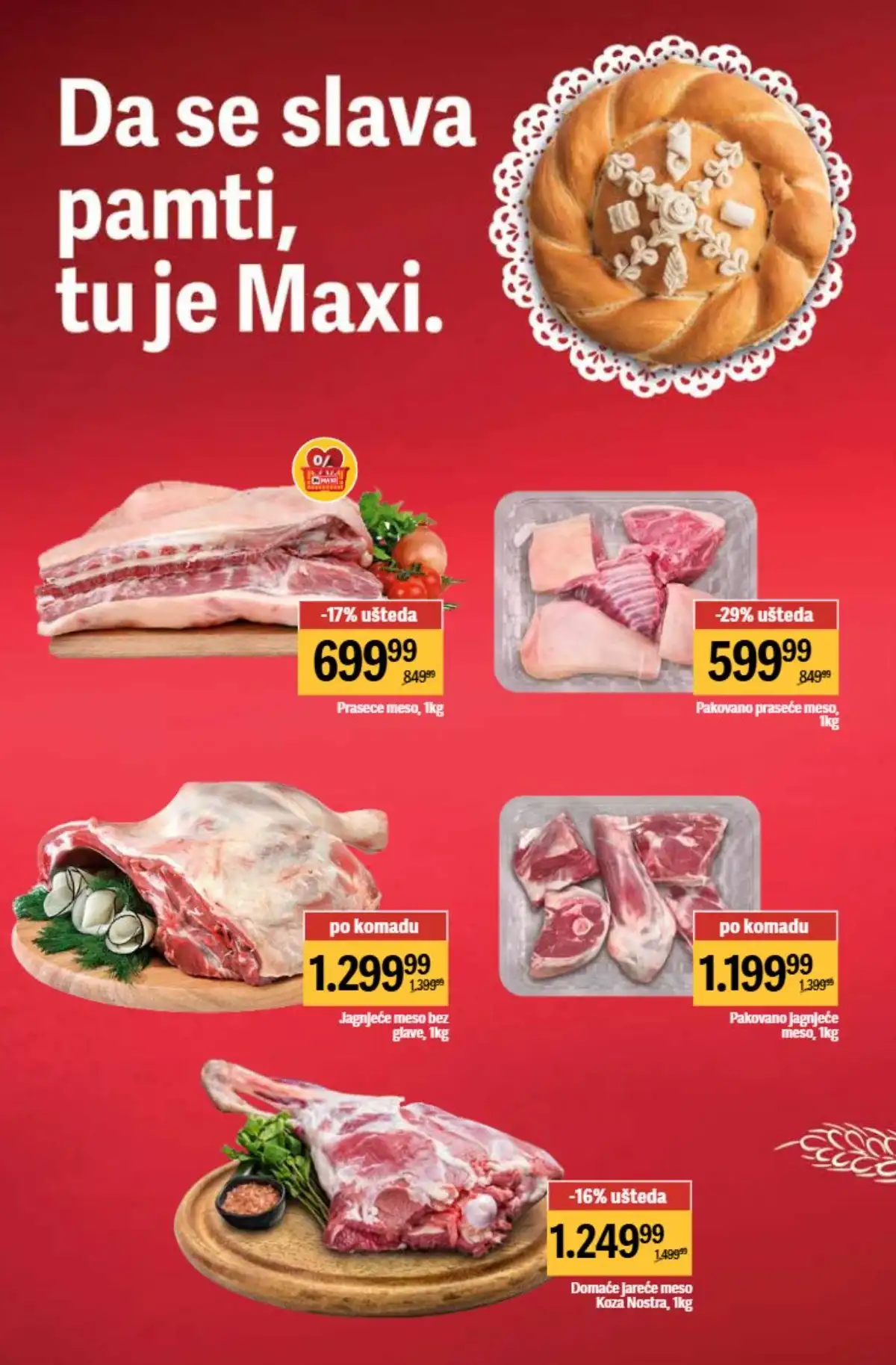 Maxi nedeljni katalog strana 8 slatkiši grickalice i poslastice Srbija  april / maj 2026
