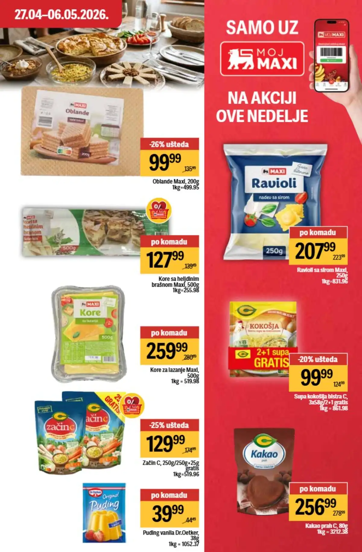 Maxi nedeljni katalog strana 25 ponude za porodicu Srbija  april / maj 2026