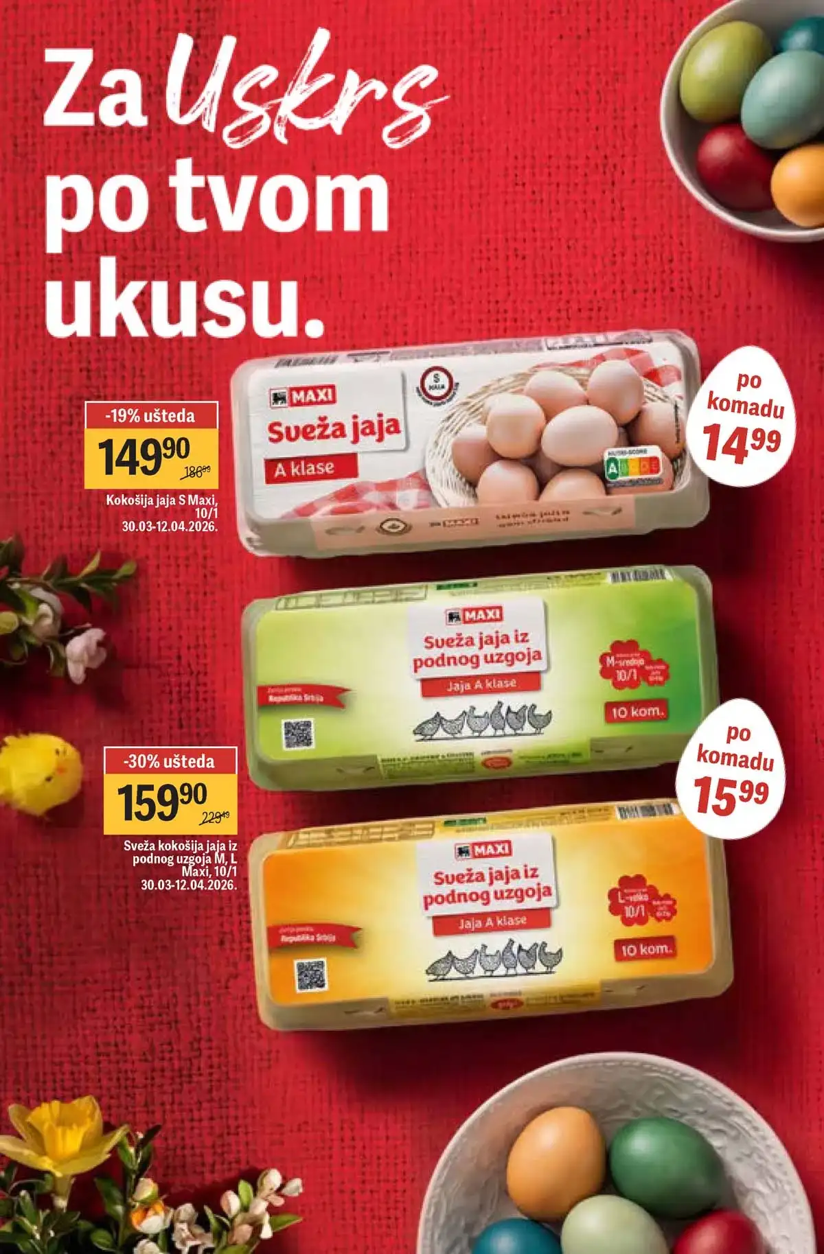 Maxi akcija do 59% strana 2 – ponude do 12.04.2026 Maxi akcija do 59% katalog strana 2 Srbija 2026 prehrana i proizvodi