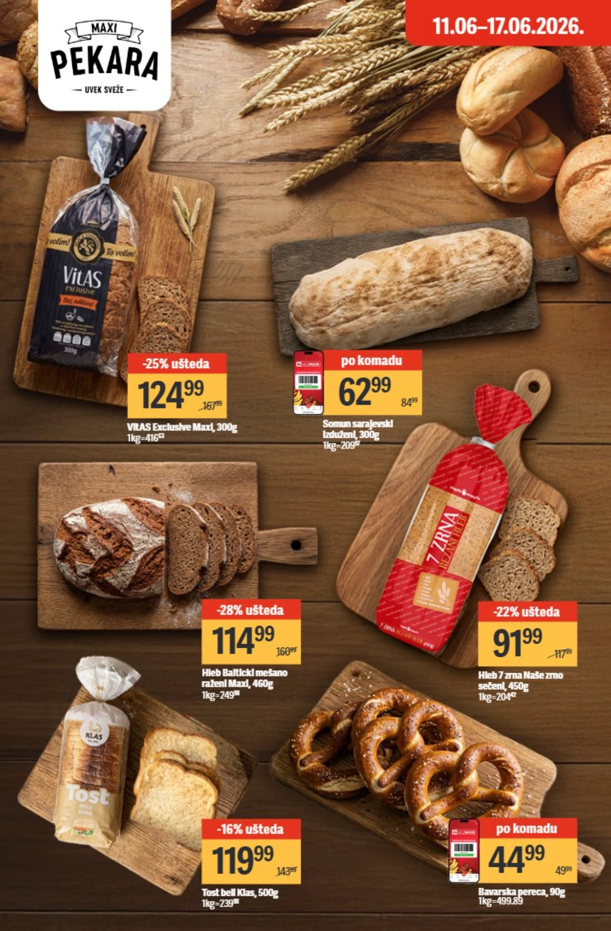 Maxi pekara akcija – strana 14 Hleb tost somun i bavarska pereca strana 14