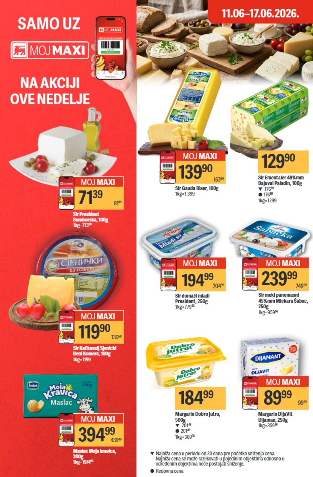 Sir i mlečni proizvodi na akciji – strana 16 Sir gauda kačkavalj maslac i margarin strana 16
