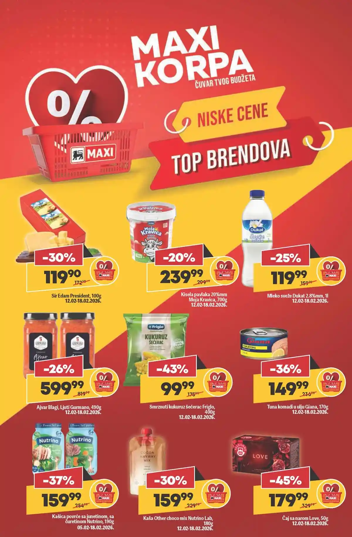 Maxi nedeljni katalog strana 4 sveže meso i delikatesi akcija Srbija februar 2026