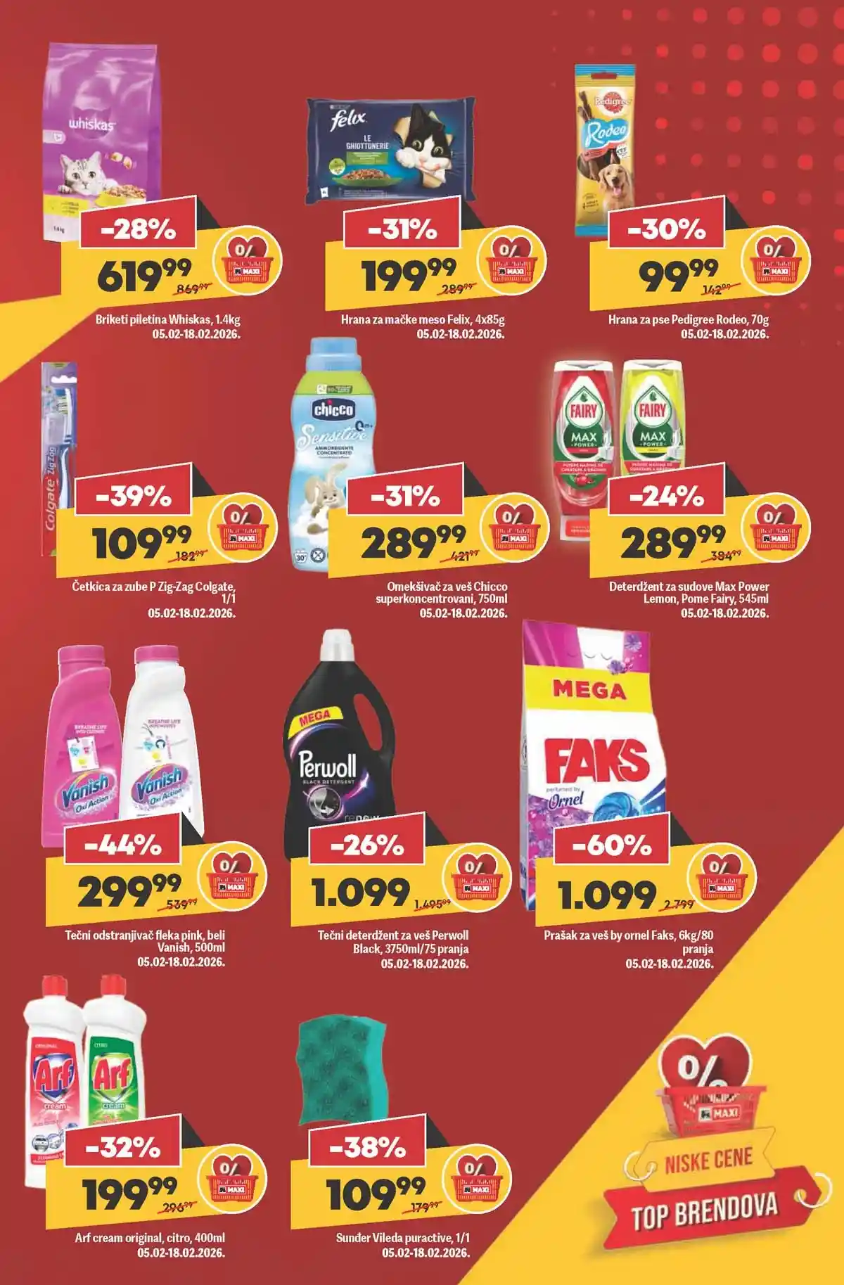Maxi nedeljni katalog strana 5 mlečni proizvodi sirevi i jogurti akcija Srbija februar 2026