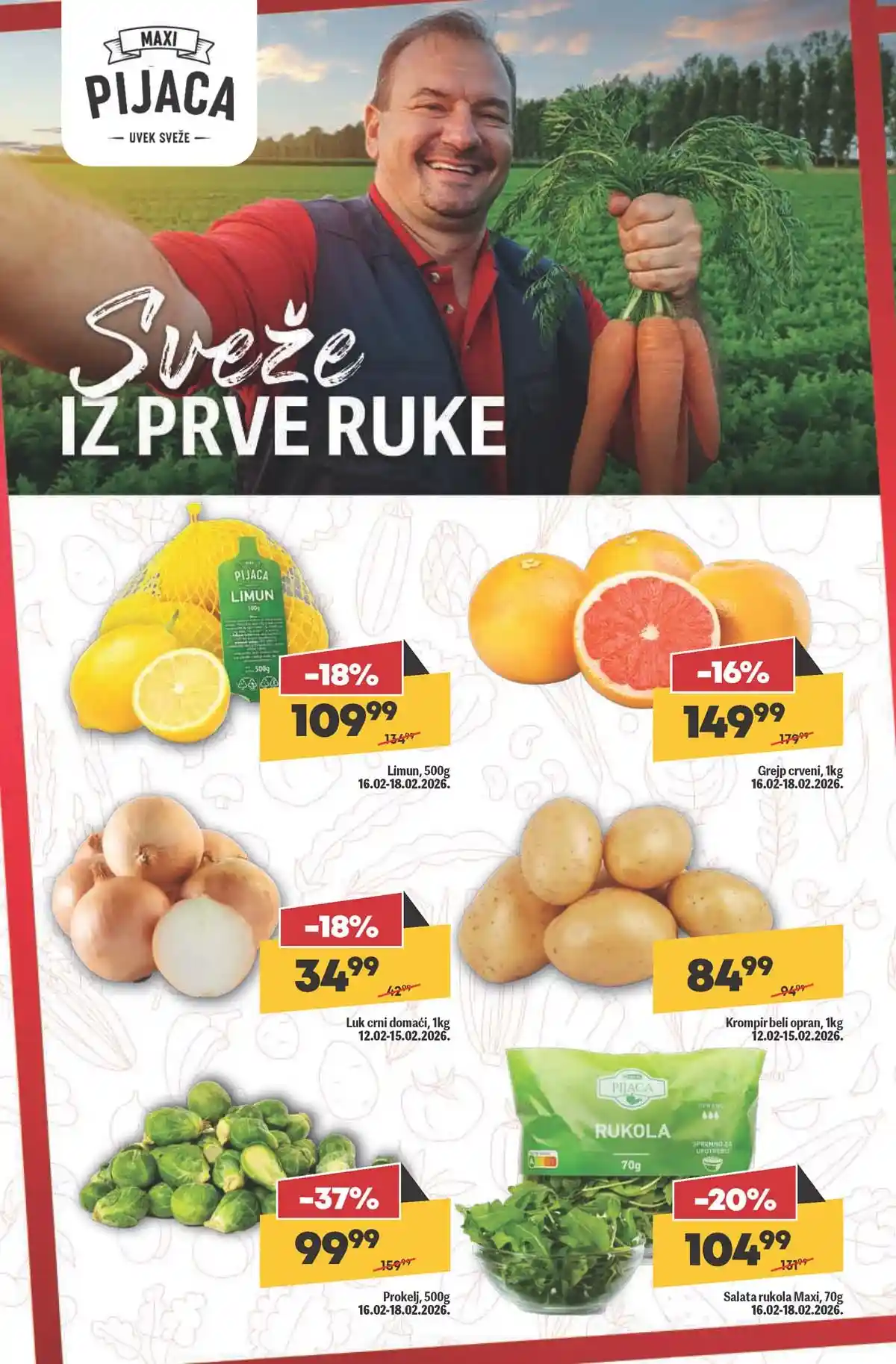 Maxi nedeljni katalog strana 10 zamrznuti proizvodi i gotova jela Srbija februar 2026