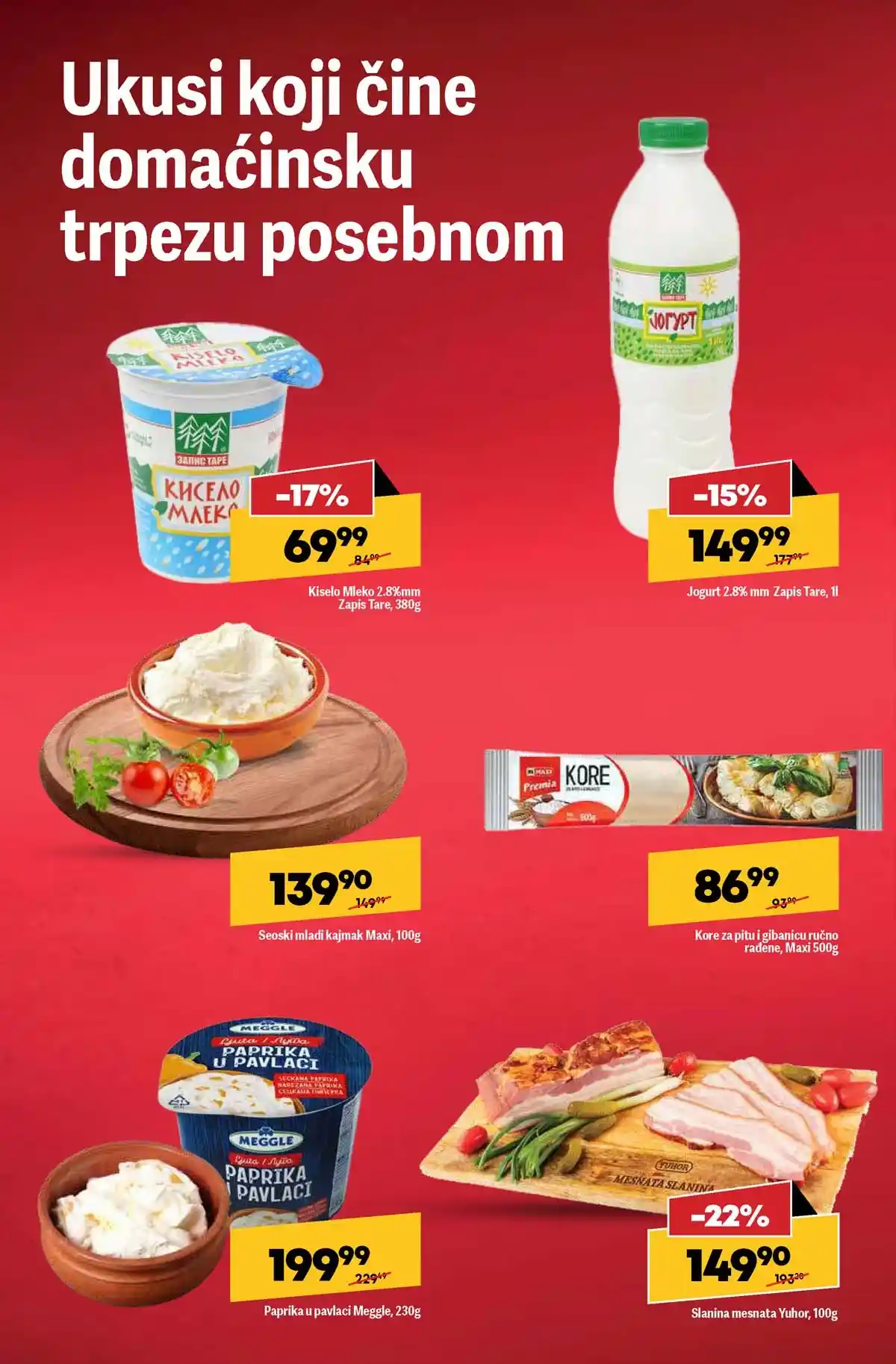 Maxi nedeljna akcija katalog strana 4 meso i delikatesi sniženja do 25. februara 2026 Maxi nedeljni katalog strana 4 sveže meso i delikatesi akcija Srbija februar 2026