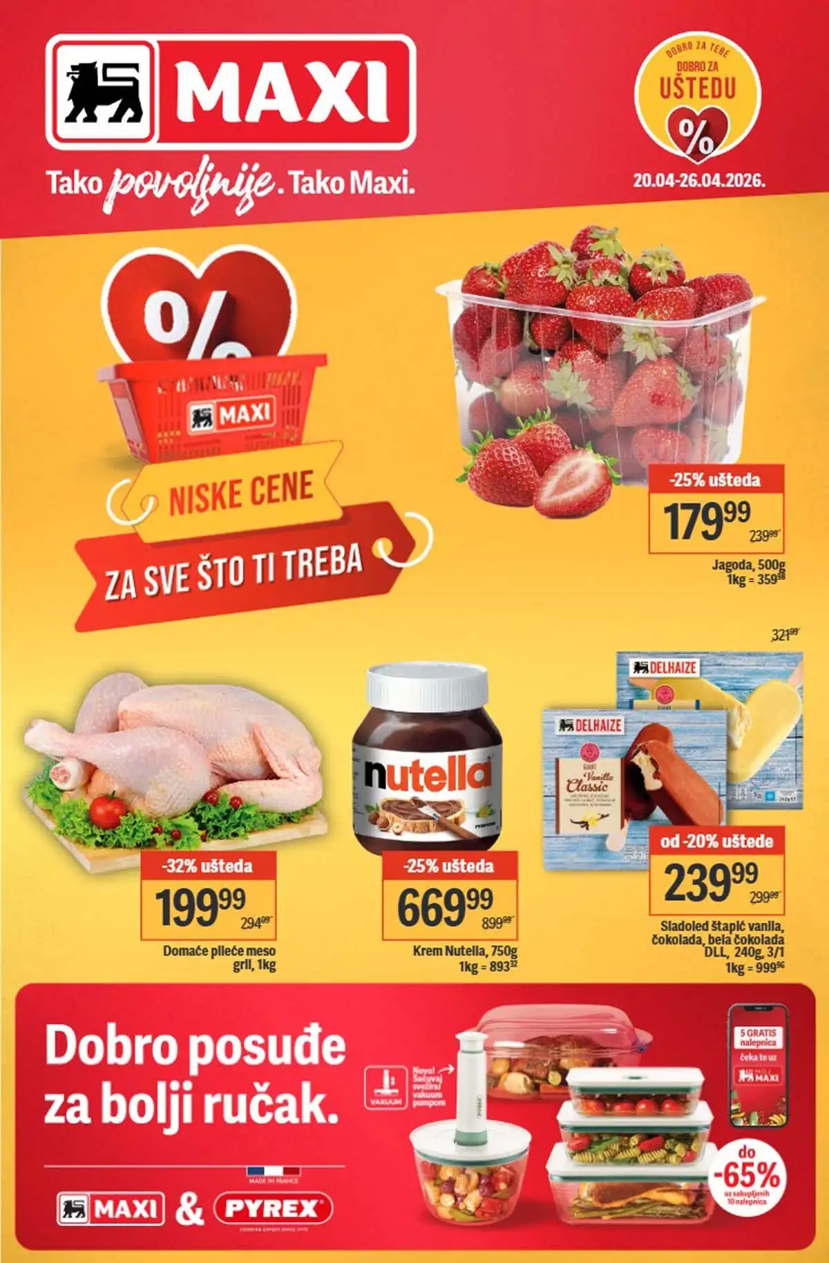 Maxi akcija do 50 posto katalog sniženja prehrana i piće april 2026 Srbija