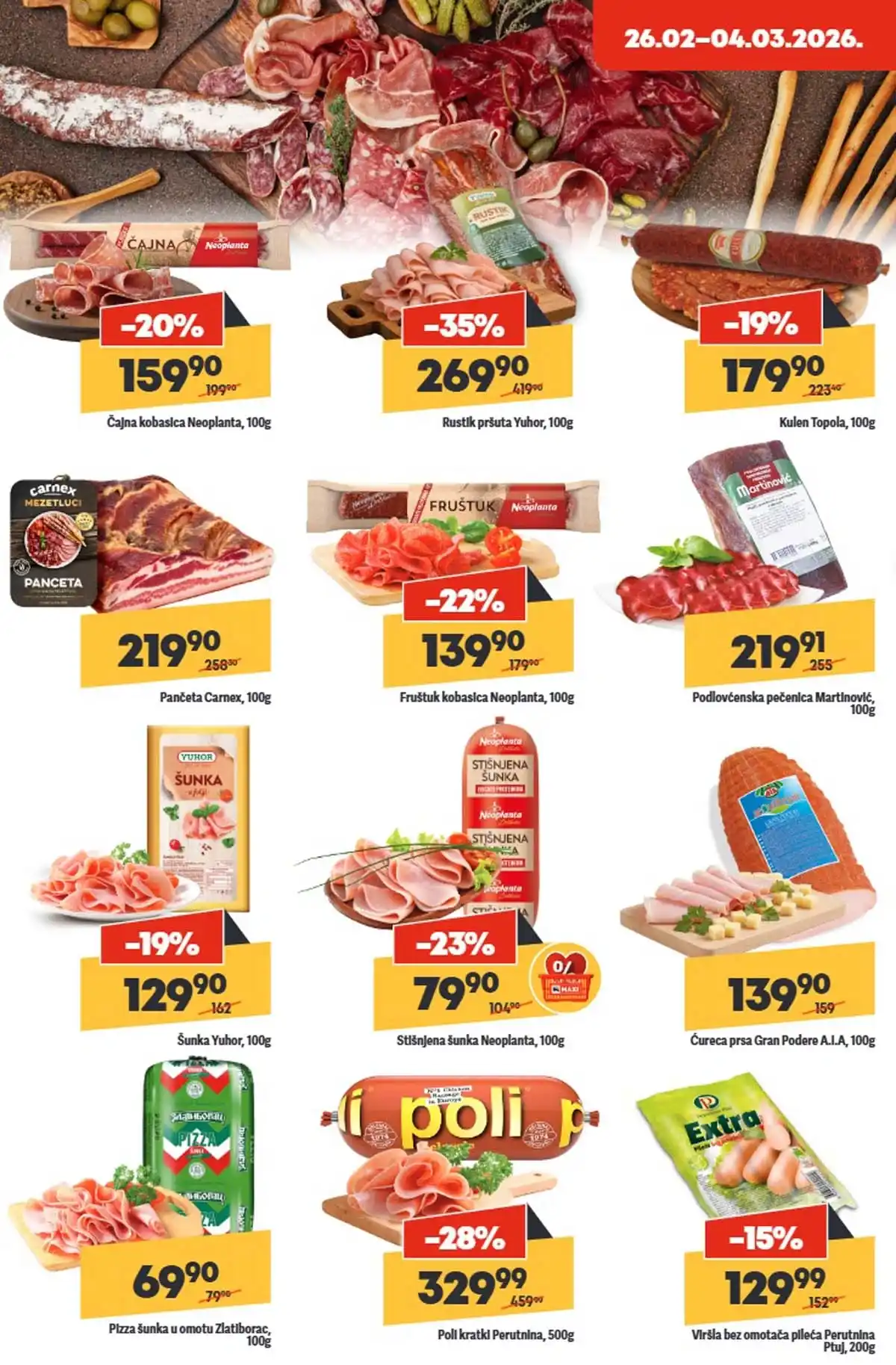 Maxi nedeljna akcija katalog strana 14 pet proizvodi popusti do 4. mart 2026 Maxi nedeljni katalog strana 14 proizvodi za kućne ljubimce akcija Srbija mart 2026