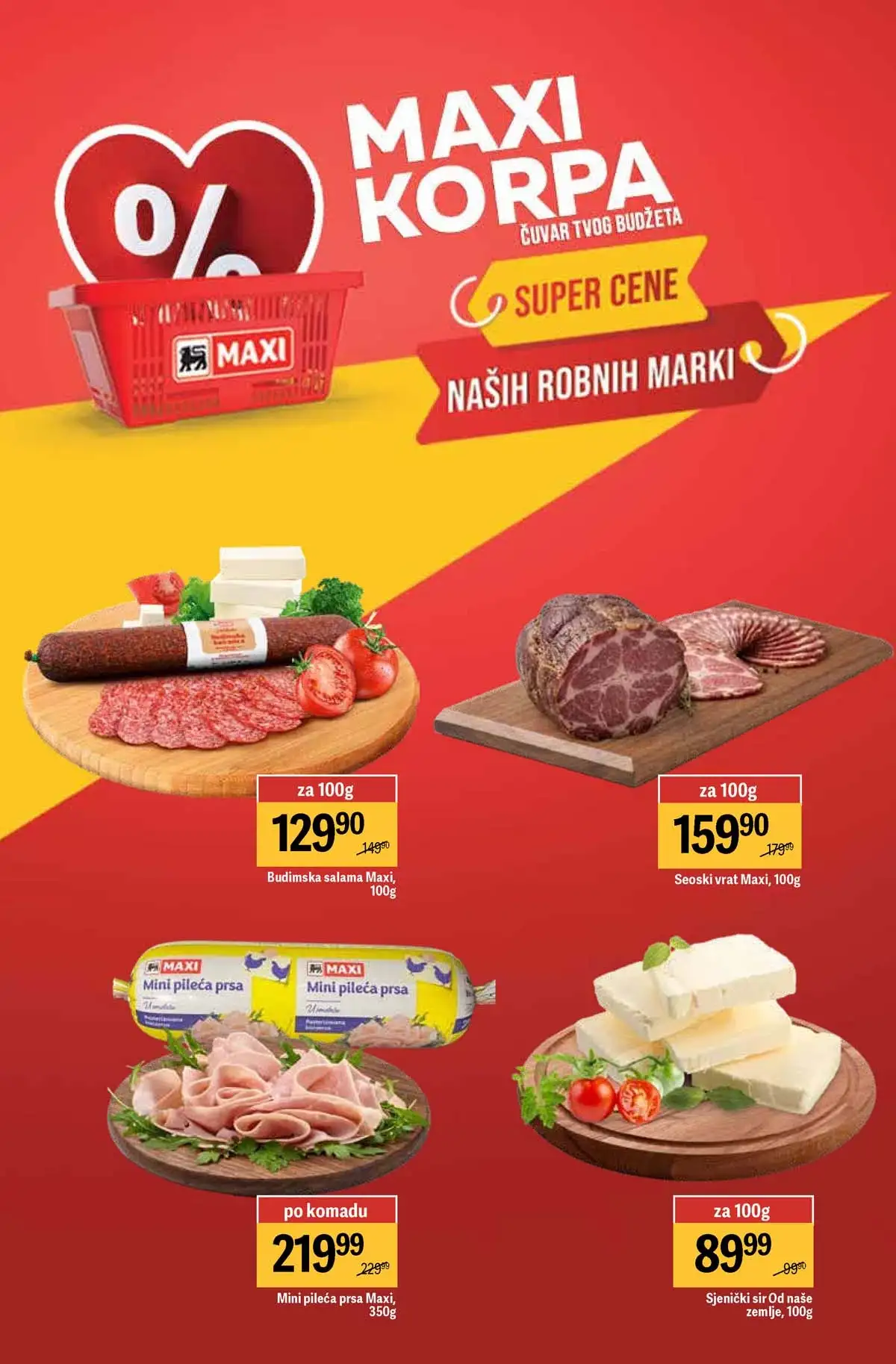 Maxi nedeljni katalog strana 4 sveže meso i delikatesi akcija Srbija mart  2026