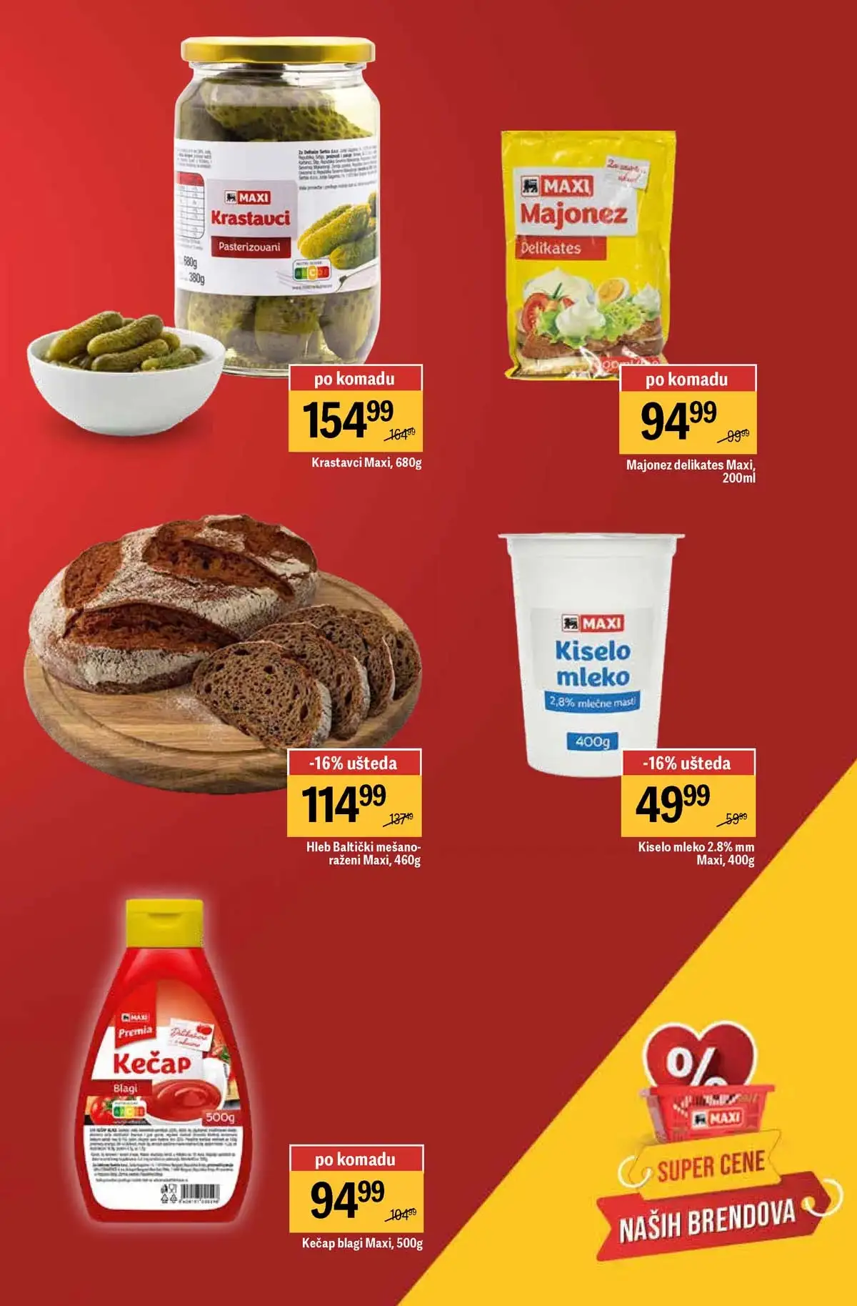 Maxi nedeljni katalog strana 5 mlečni proizvodi sirevi i jogurti akcija Srbija mart  2026