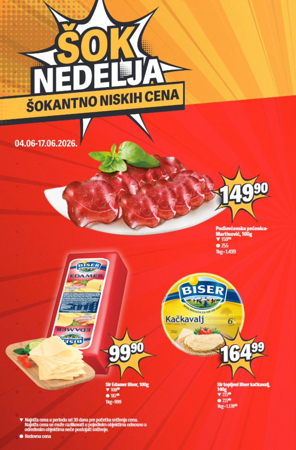 Maxi Šok Nedelja – pečenica, edamer i kačkavalj na akciji do 17.06.2026