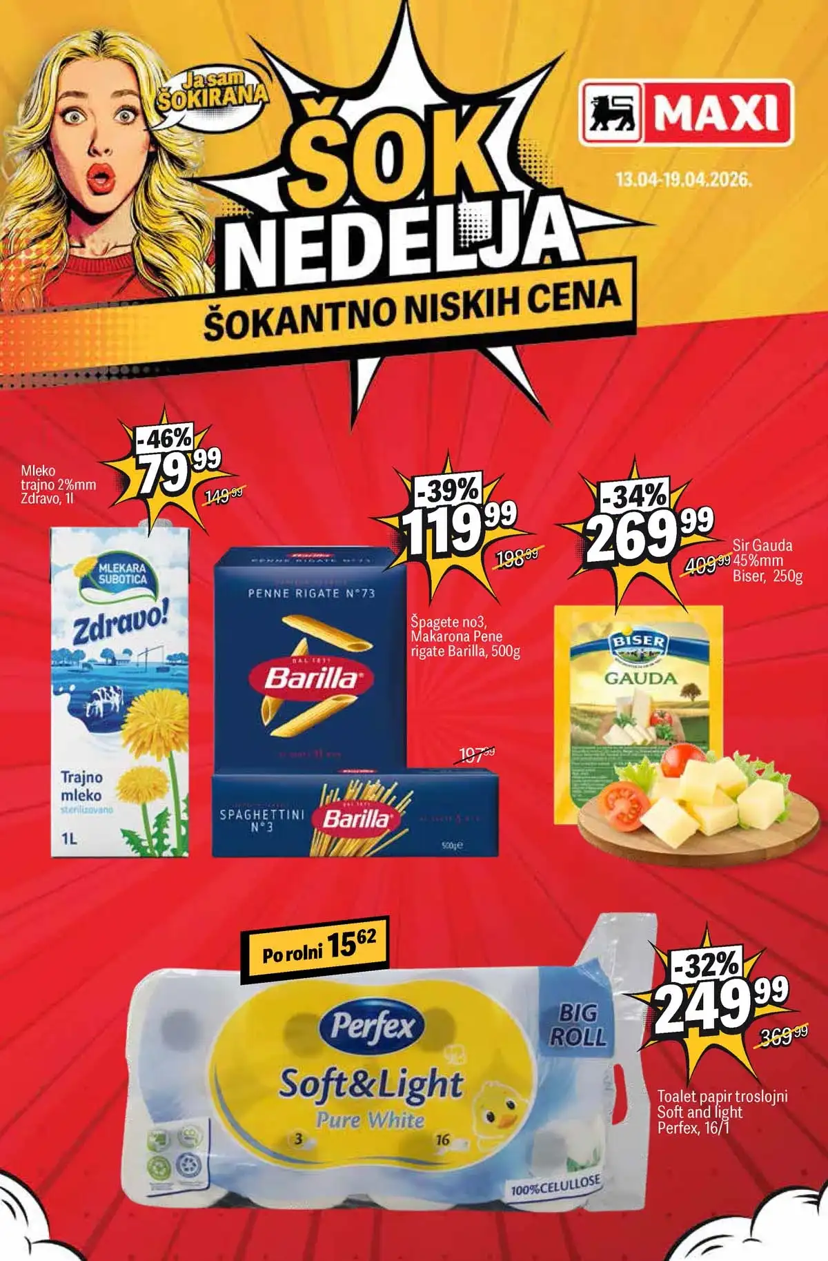 Maxi Šok nedelja akcija do 50 posto prehrana piće katalog april 2026 Srbija